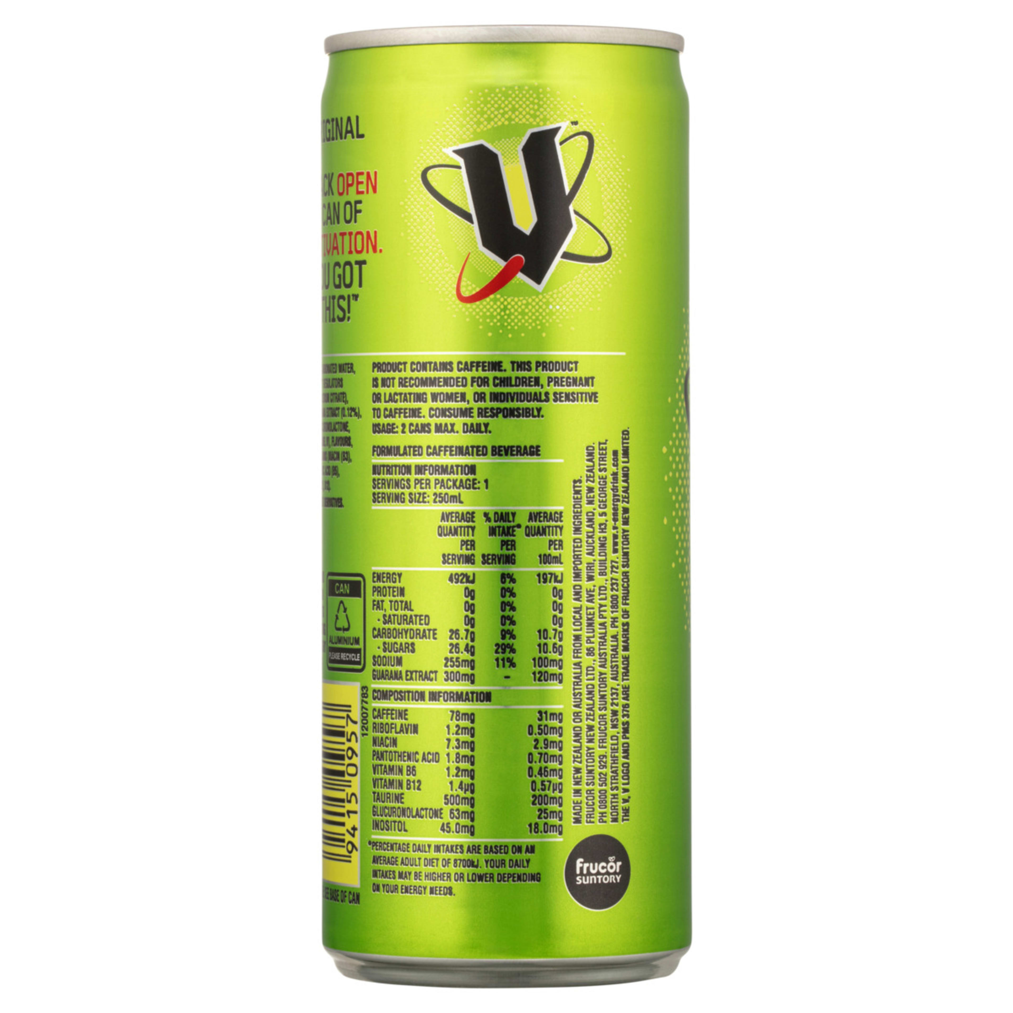 3 V Guarana Energy Drink 250ml, 3 of 3
