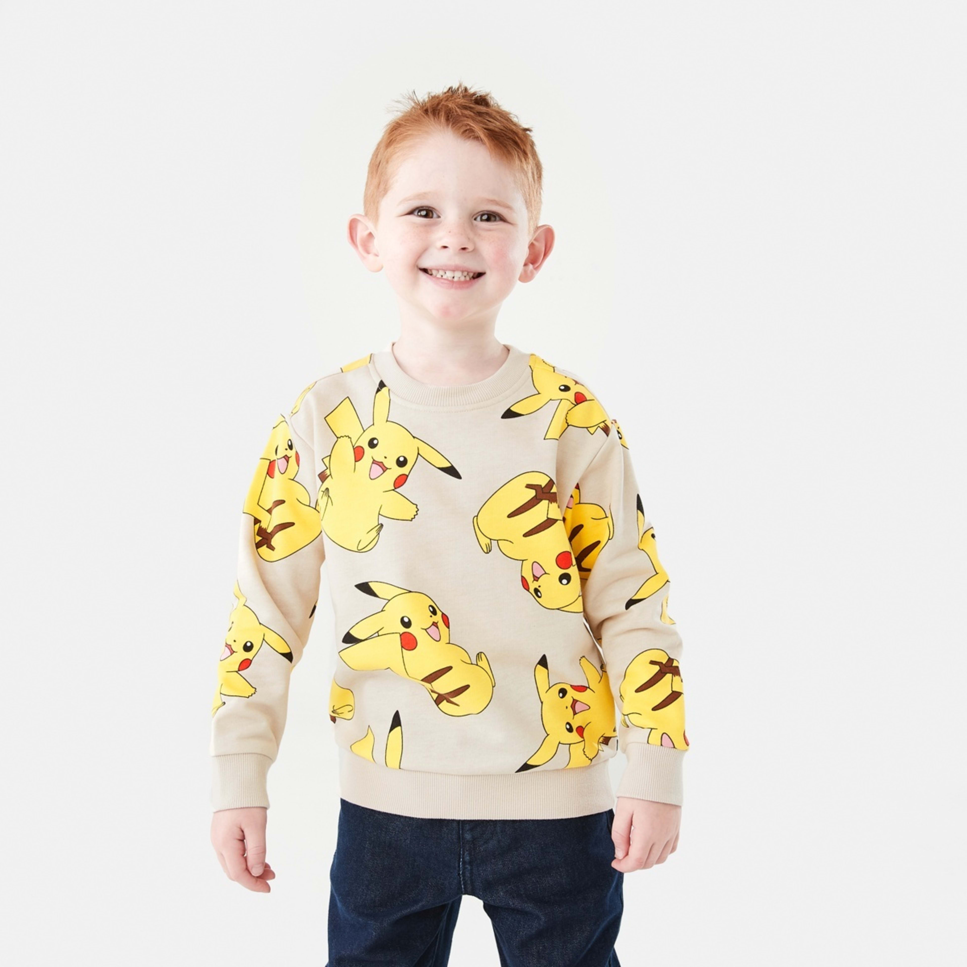 1 Pokemon License Print Crew Neck Sweatshirt Pokemon Pikachu, 1 of 9