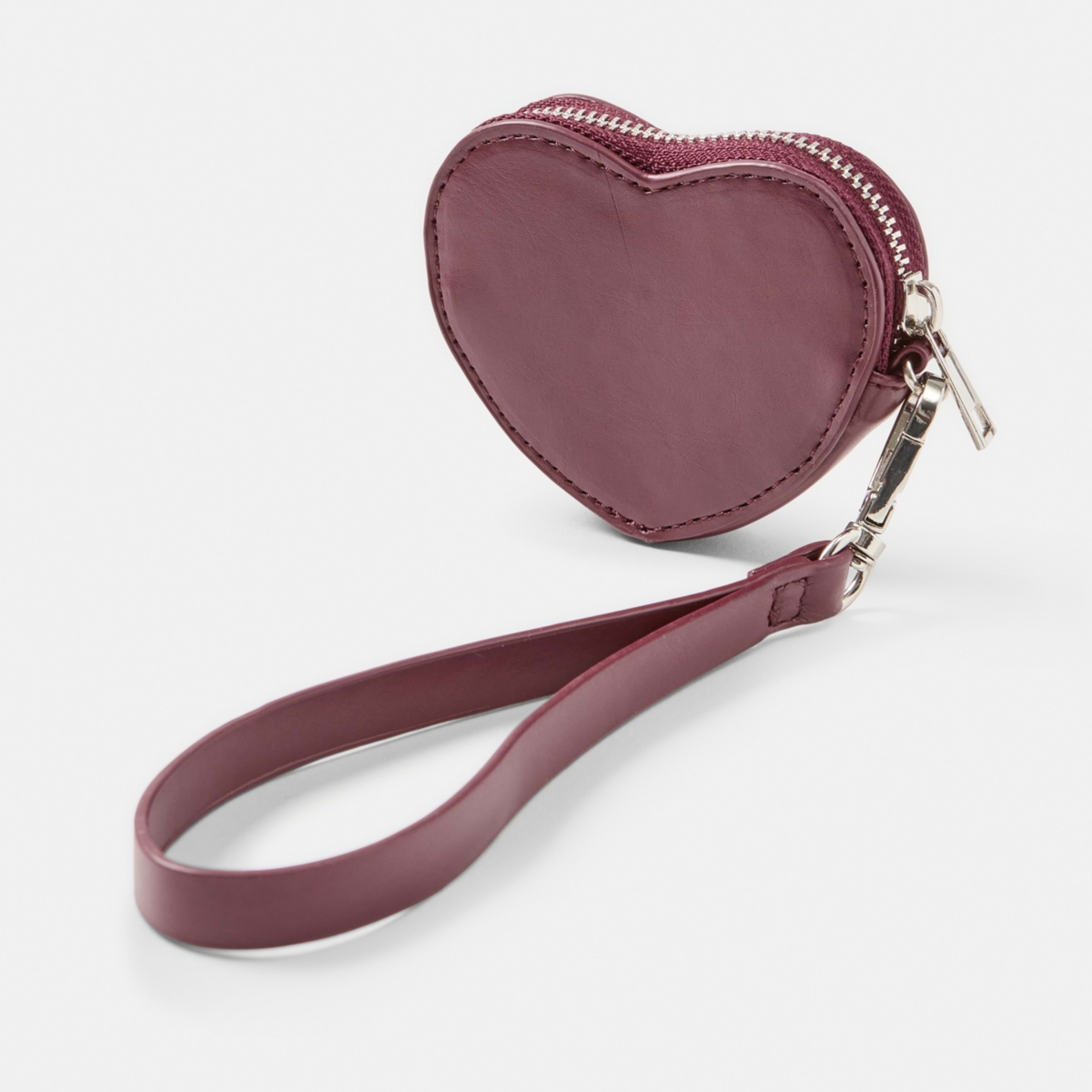 2 Zip Stud Heart Charm Keyring Red, 2 of 4