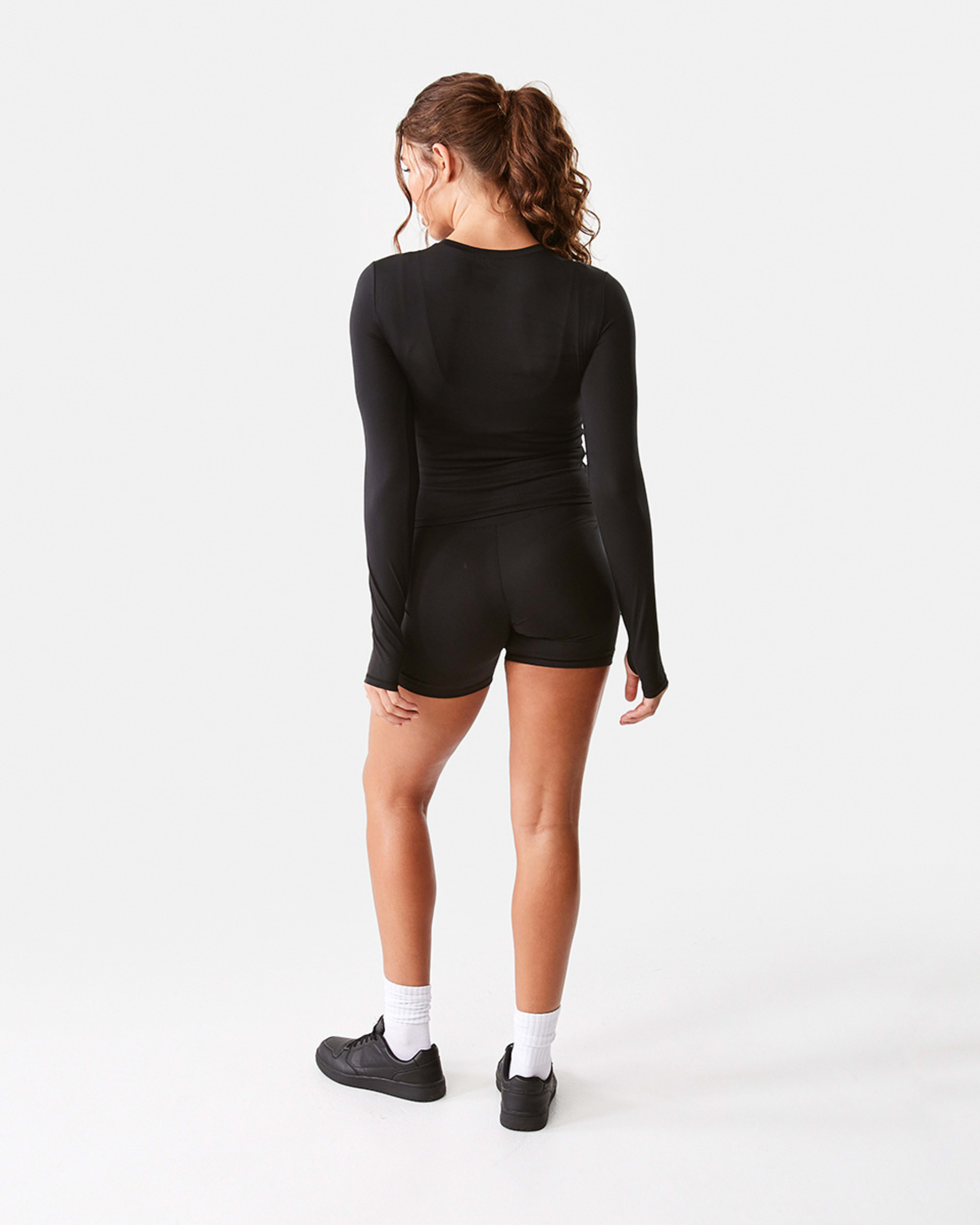 4 Active Womens Long Sleeve Ultrasoft Top BLACK, 4 of 6