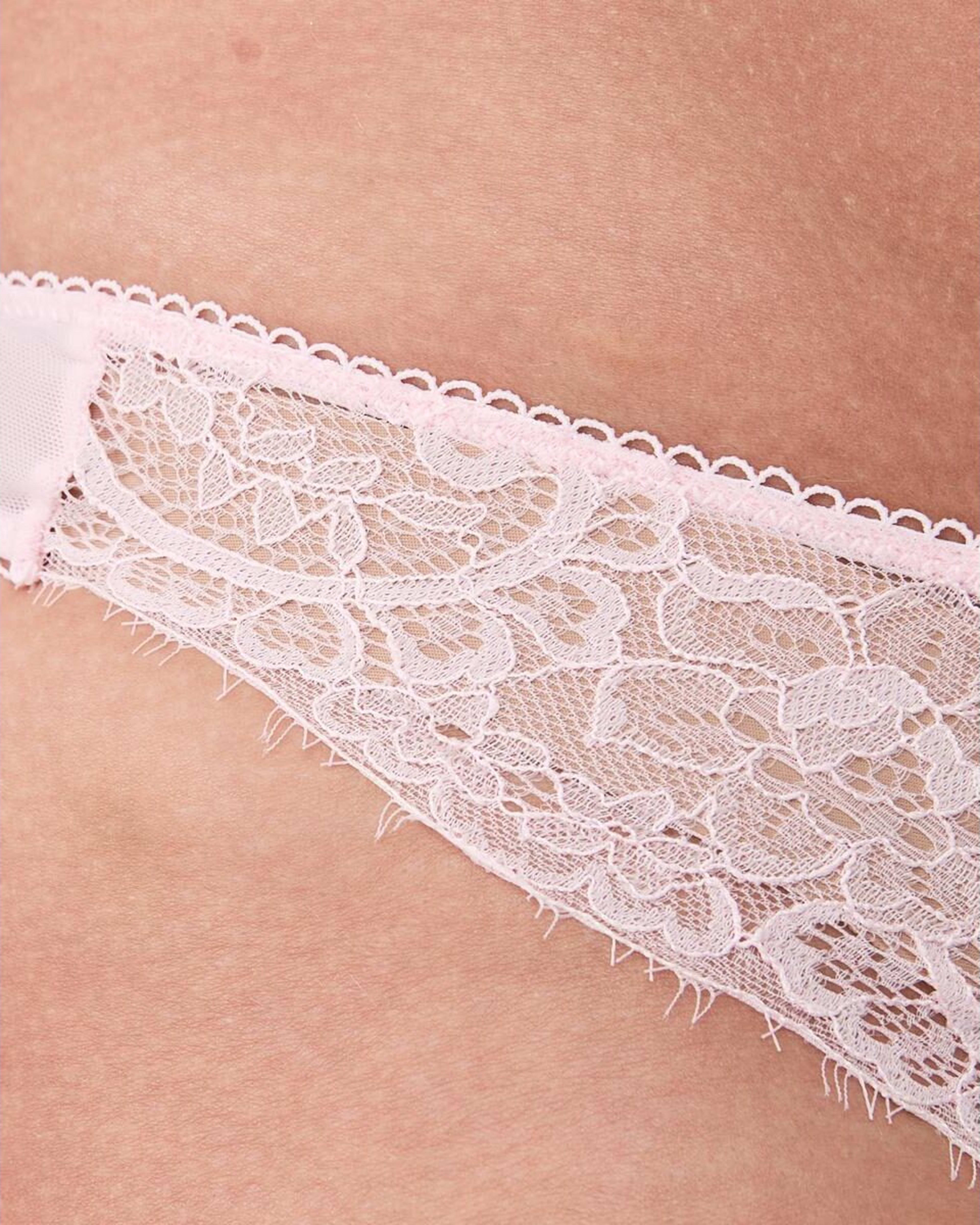 3 Co-ordinated Eyelash Lace G-String Briefs Bllet Pink, 3 of 5