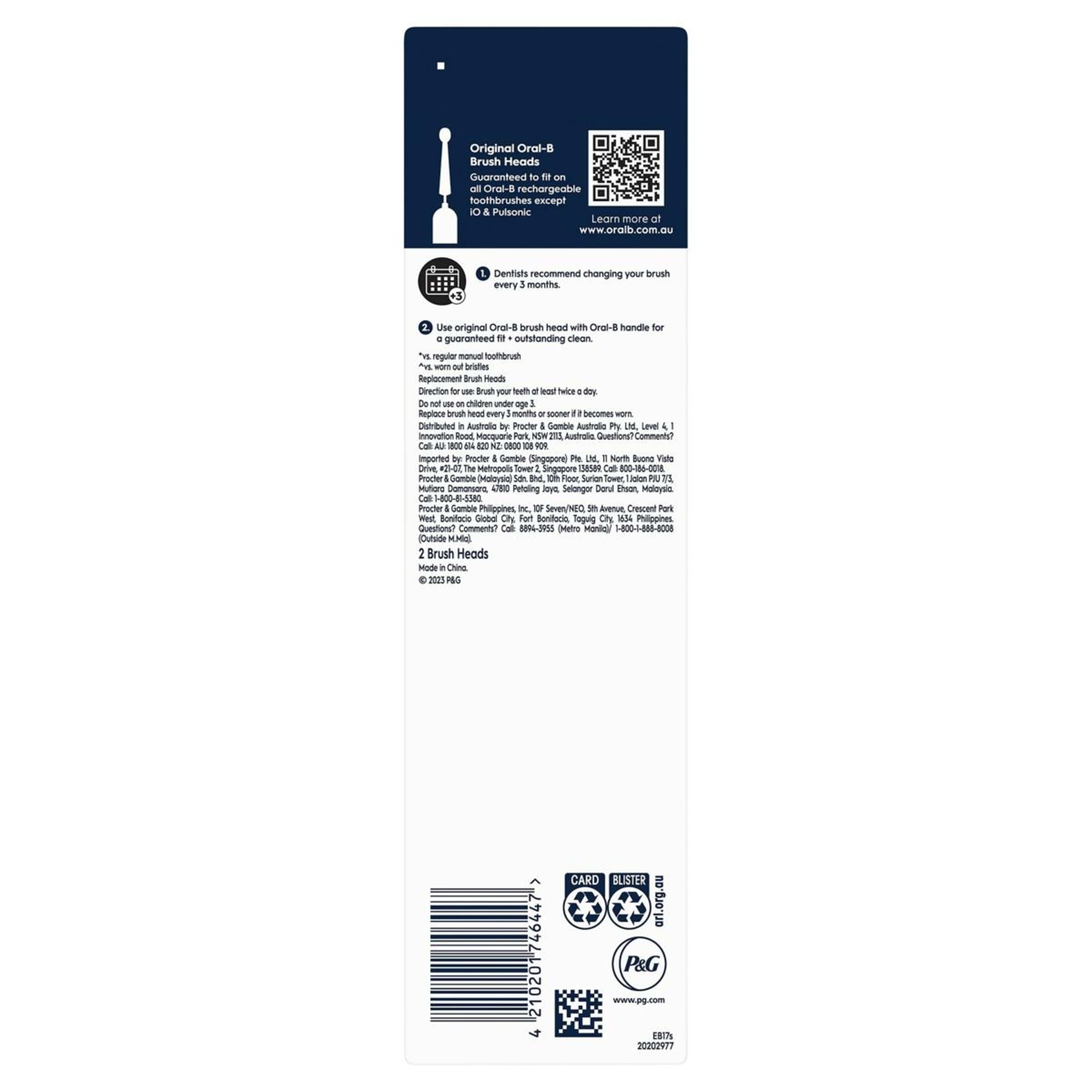 3 Oral-B 2 Pack Sensitive Clean Brush Heads, 3 of 10