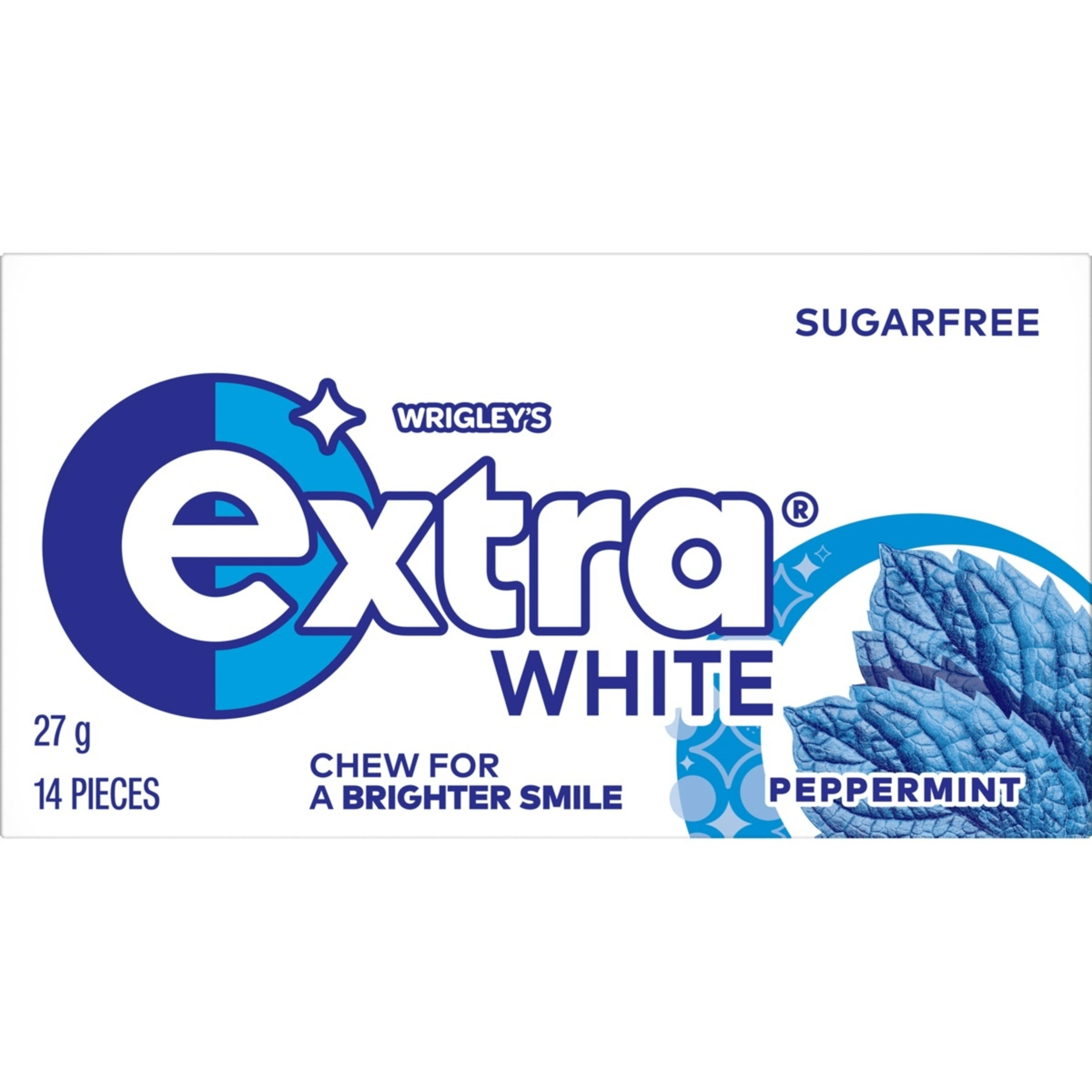 1 14 Piece Wrigley's Extra White Peppermint Gum 27g