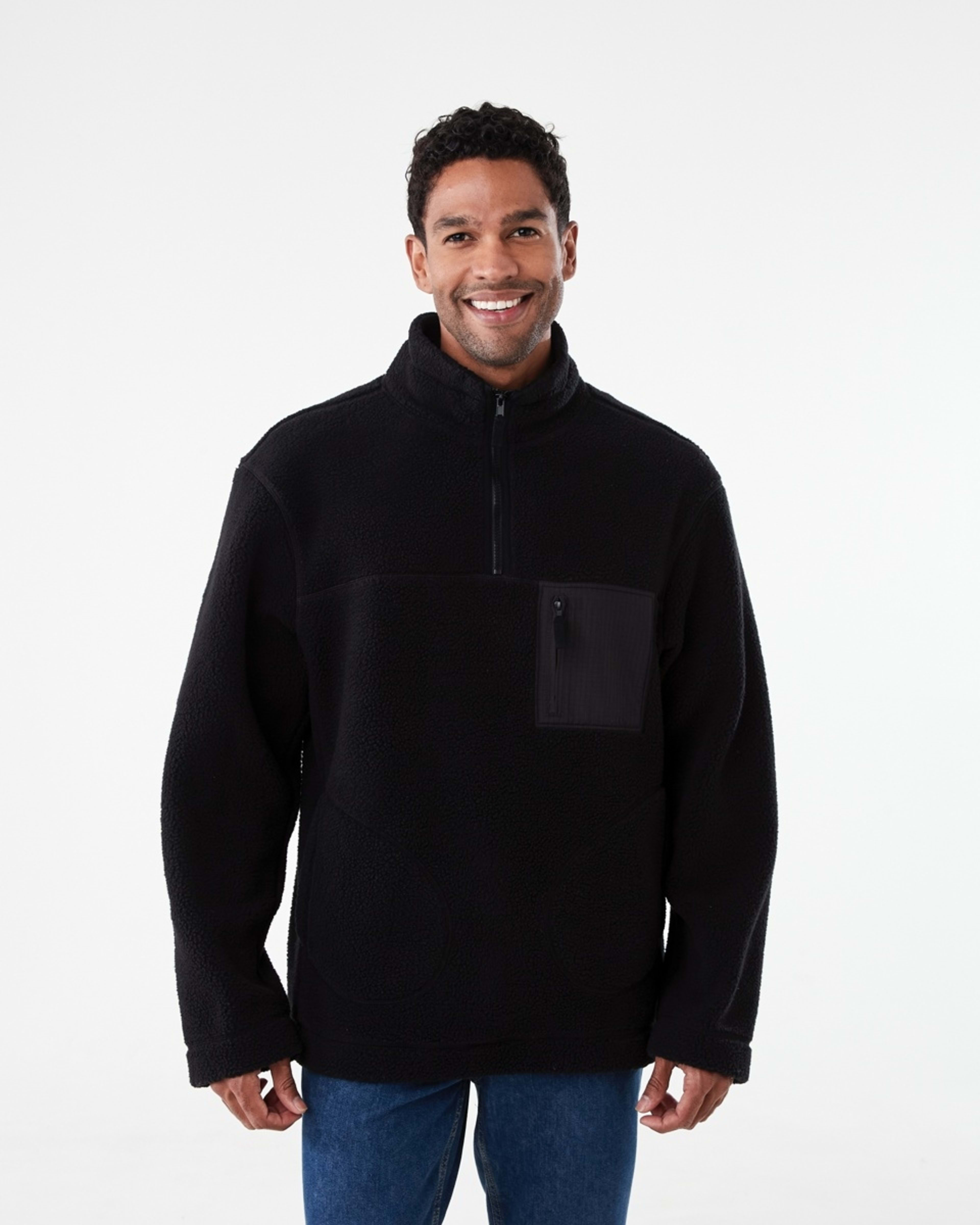 1 Sherpa 1/4 Zip Sweatshirt Black