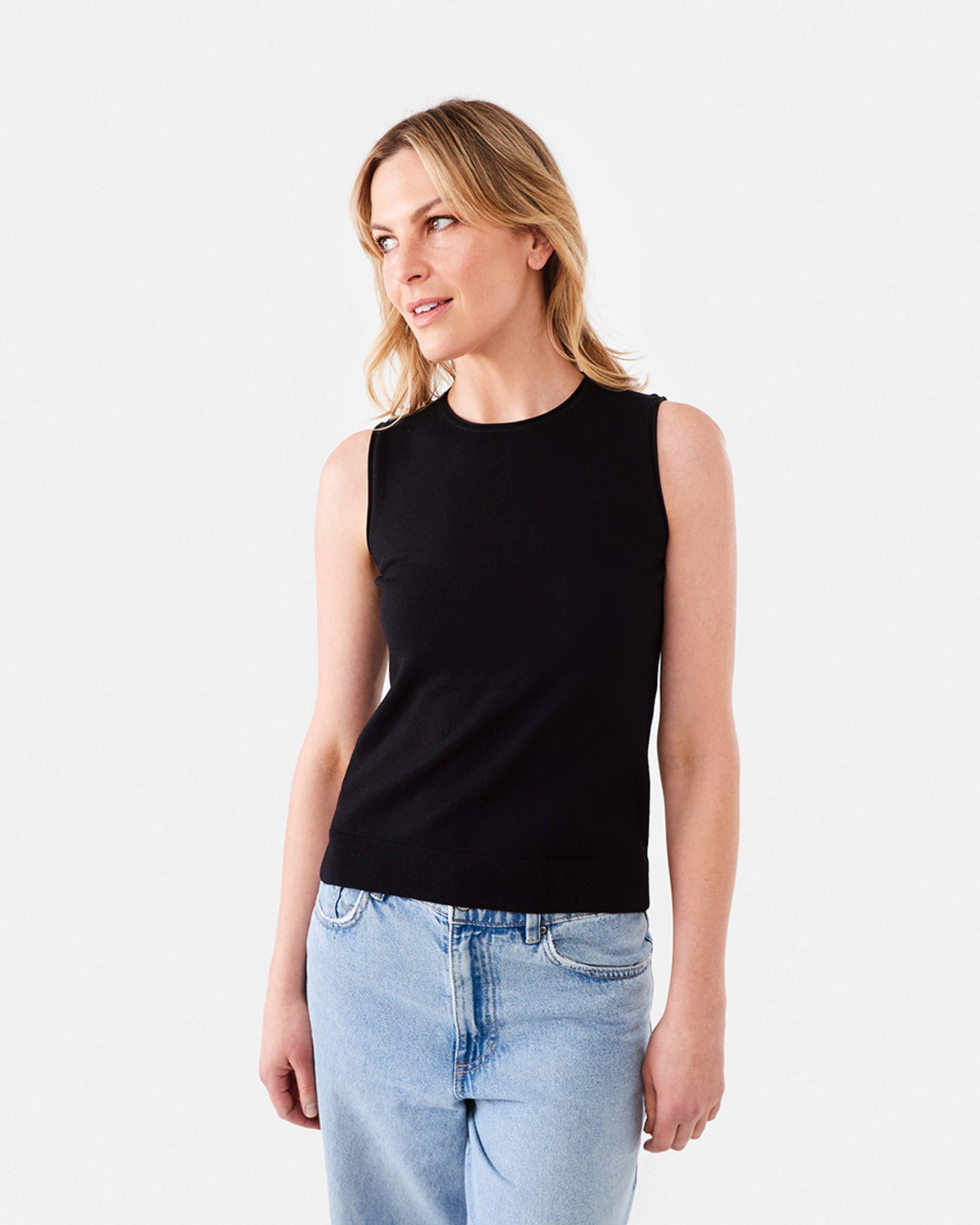 1 Sleeveless True Knit Tank Top Black