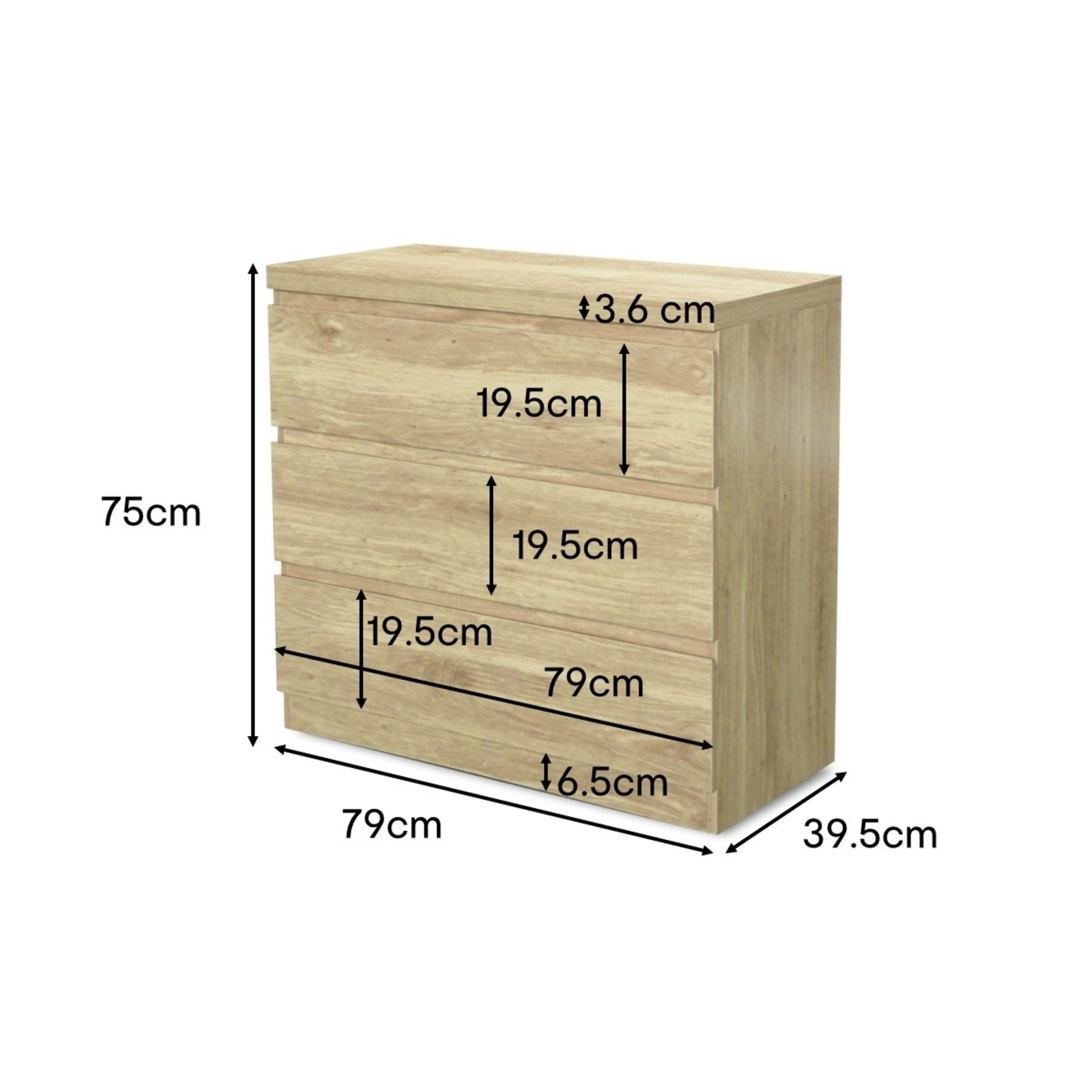 10 3 Drawer - Oak Look, 10 of 10