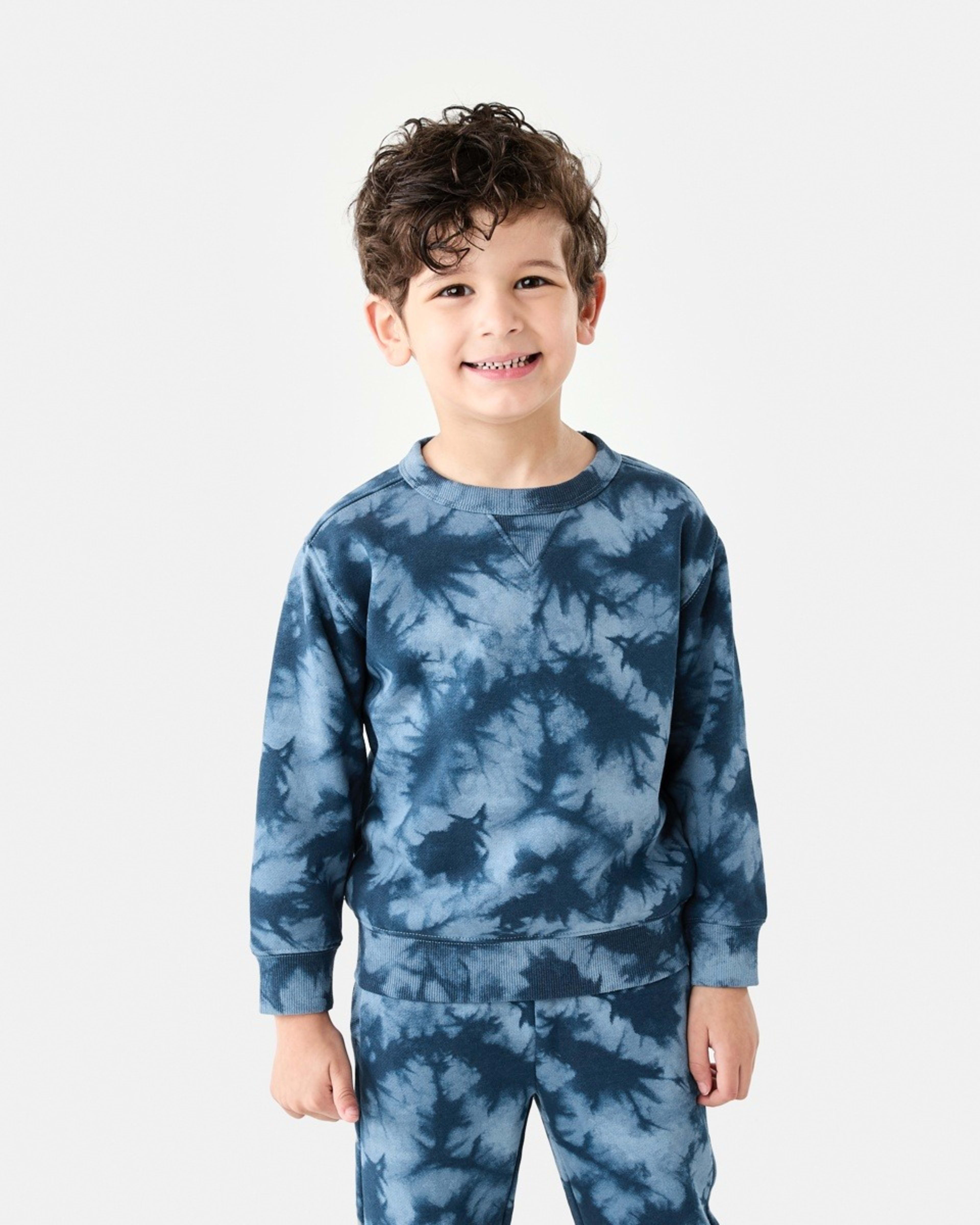 1 All Over Print Crew Neck Sweatshirt Blu Tiedye, 1 of 9