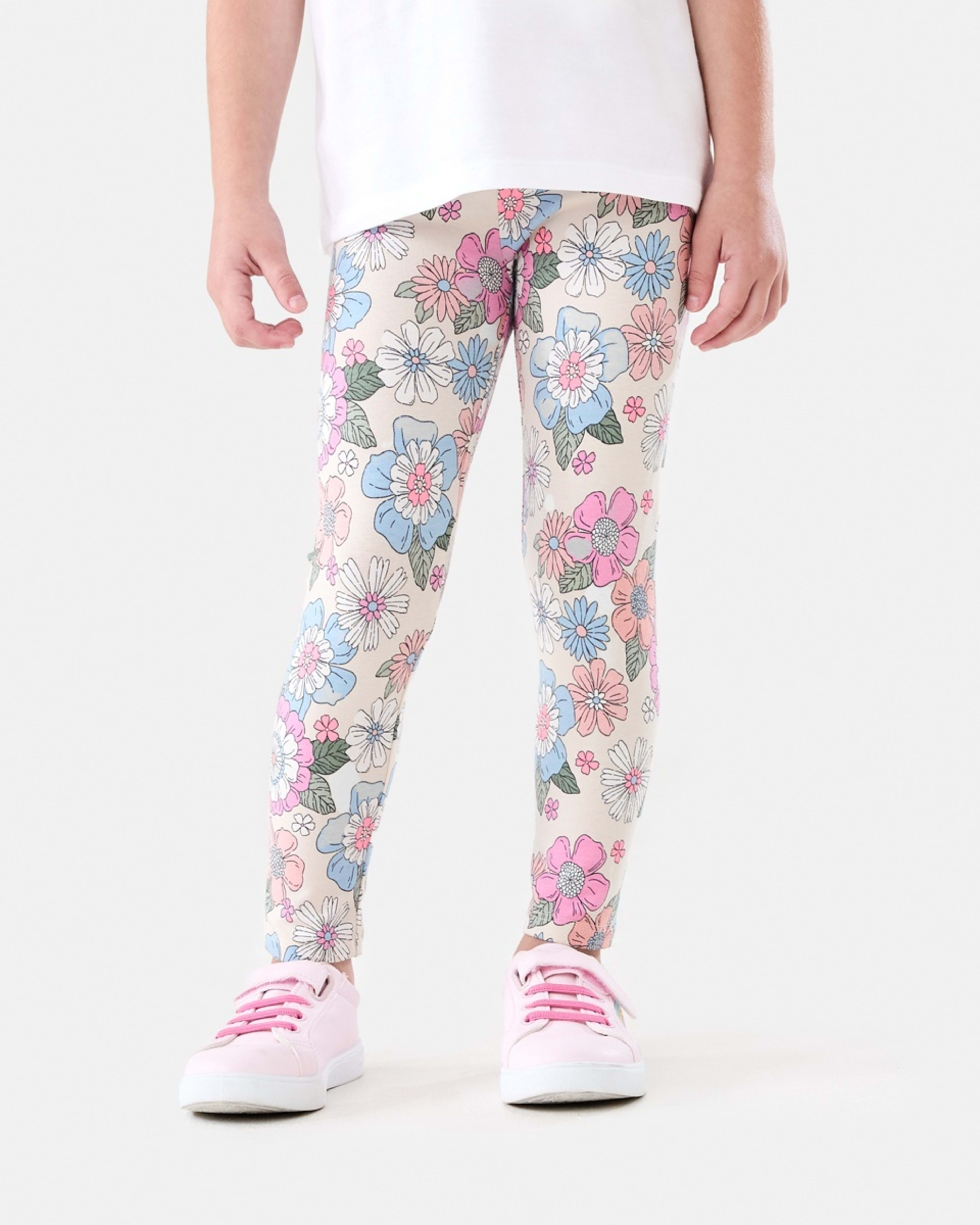 1 Printed Leggings RETRO BLOOMS CHALK, 1 of 6