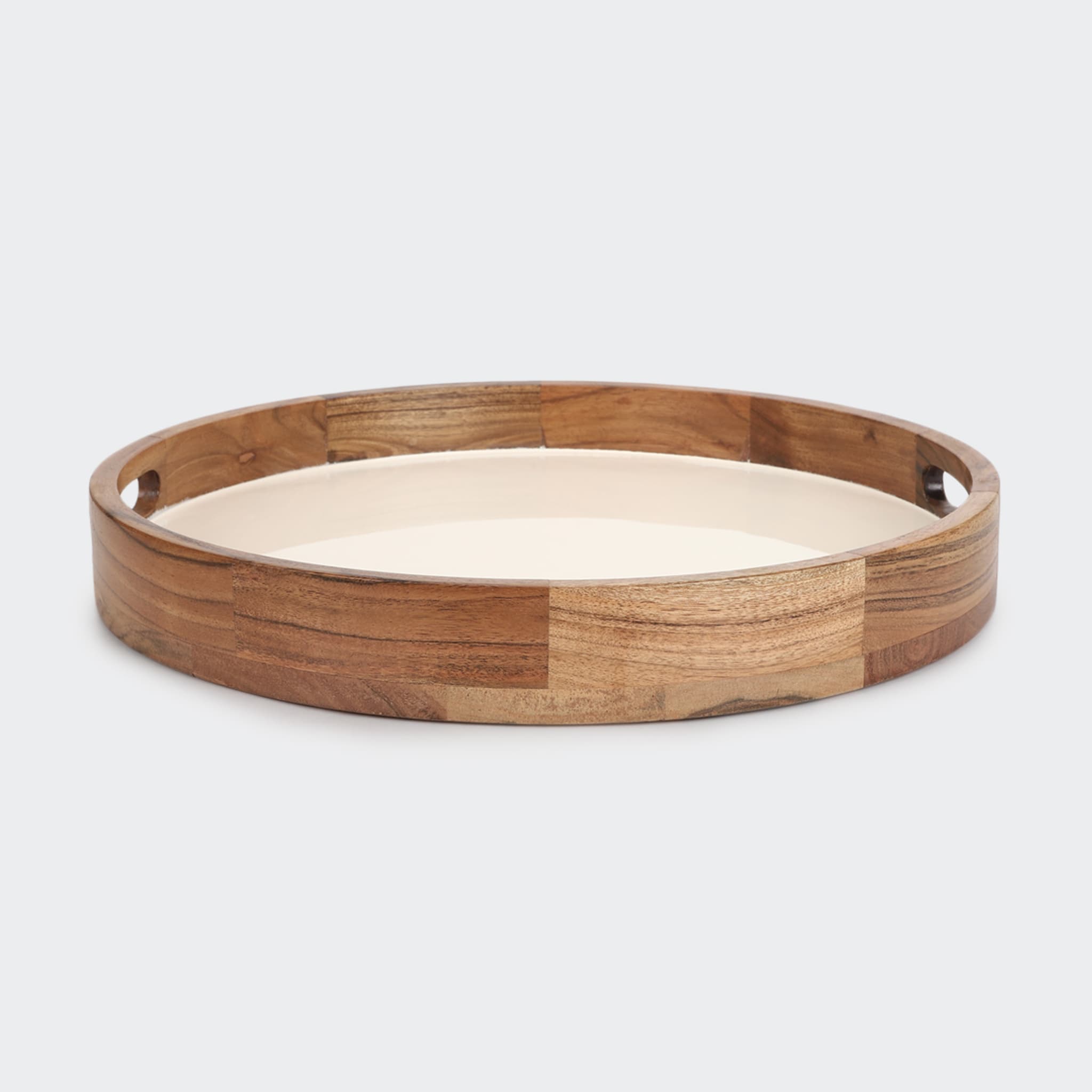 White Enamel Acacia Tray Kmart