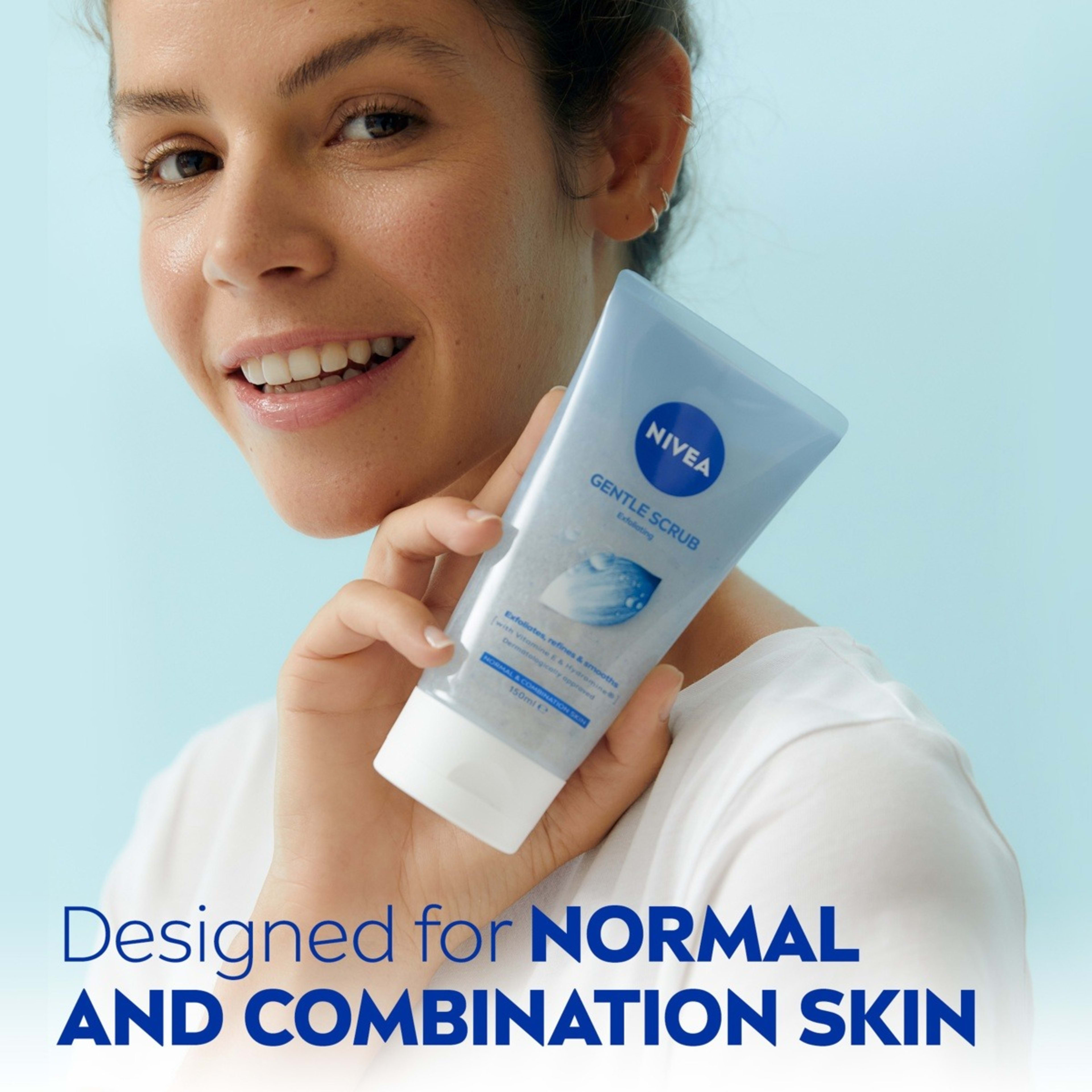3 Nivea Gentle Exfoliating Scrub 150ml - Lotus Flower, Vitamin E and Hydramine, 3 of 7