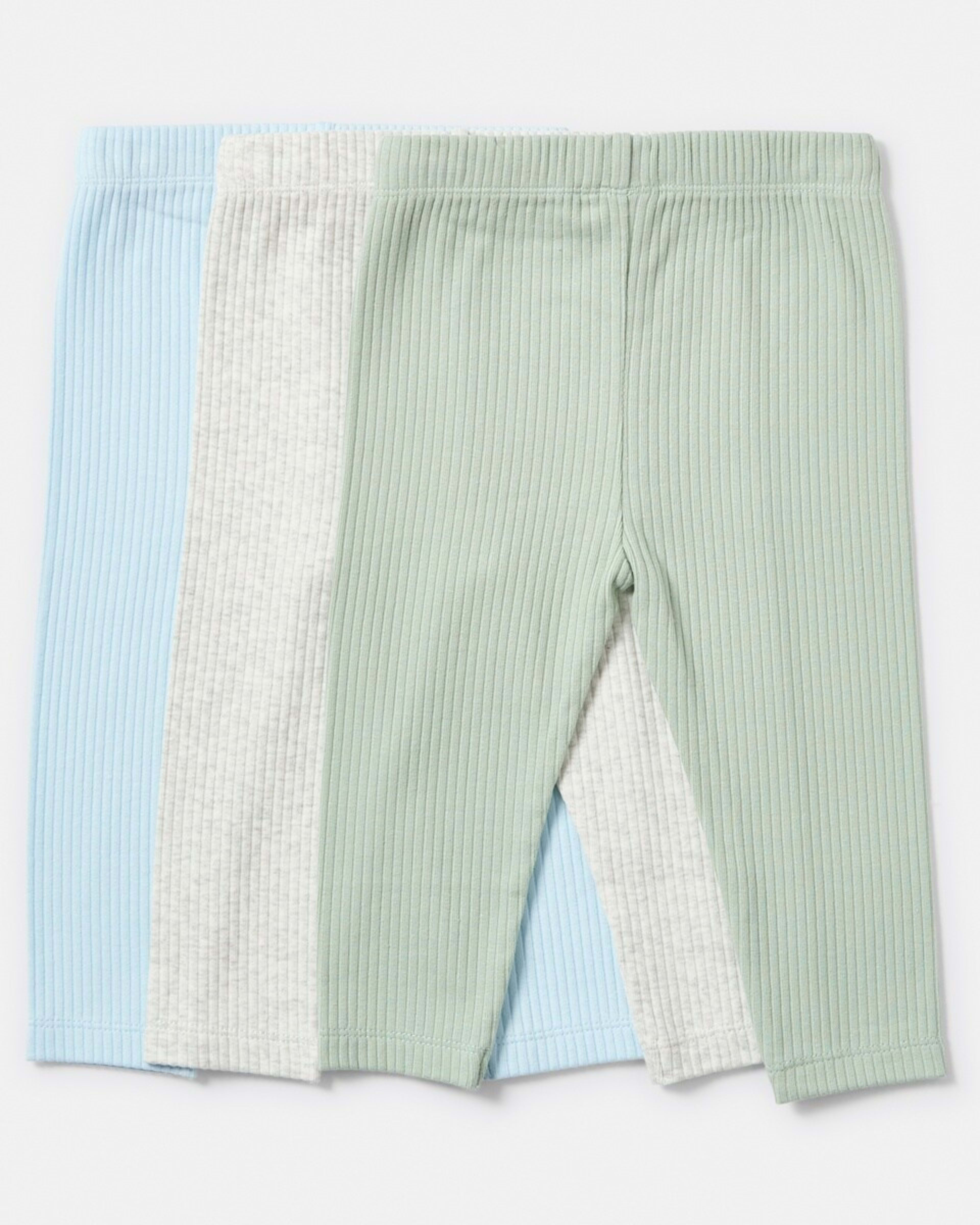 2 3 Pack Ribbed Leggings ICE BLUE 3PK, 2 of 8