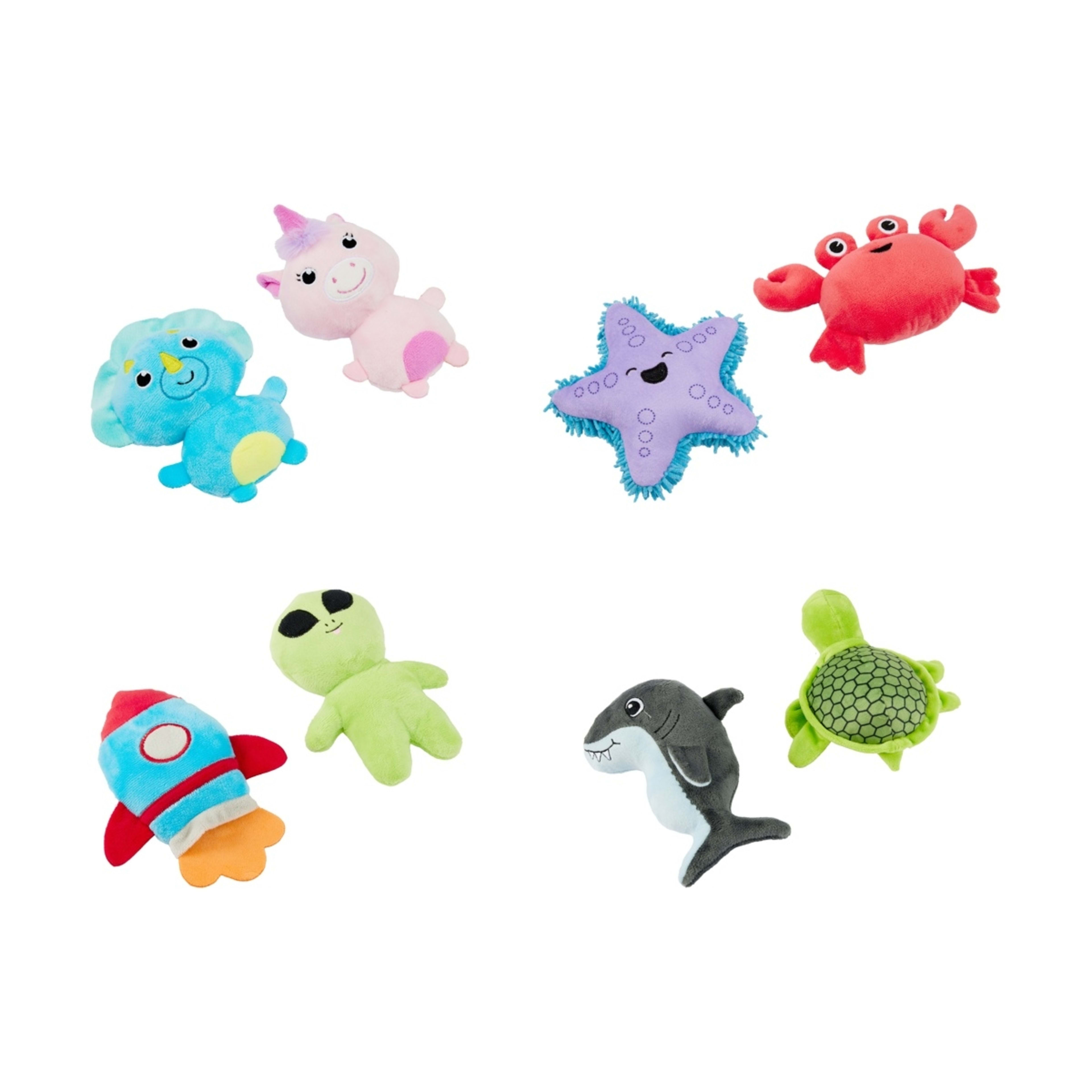 1 2 Pack Pet Plush Puppy Toys - Assorted