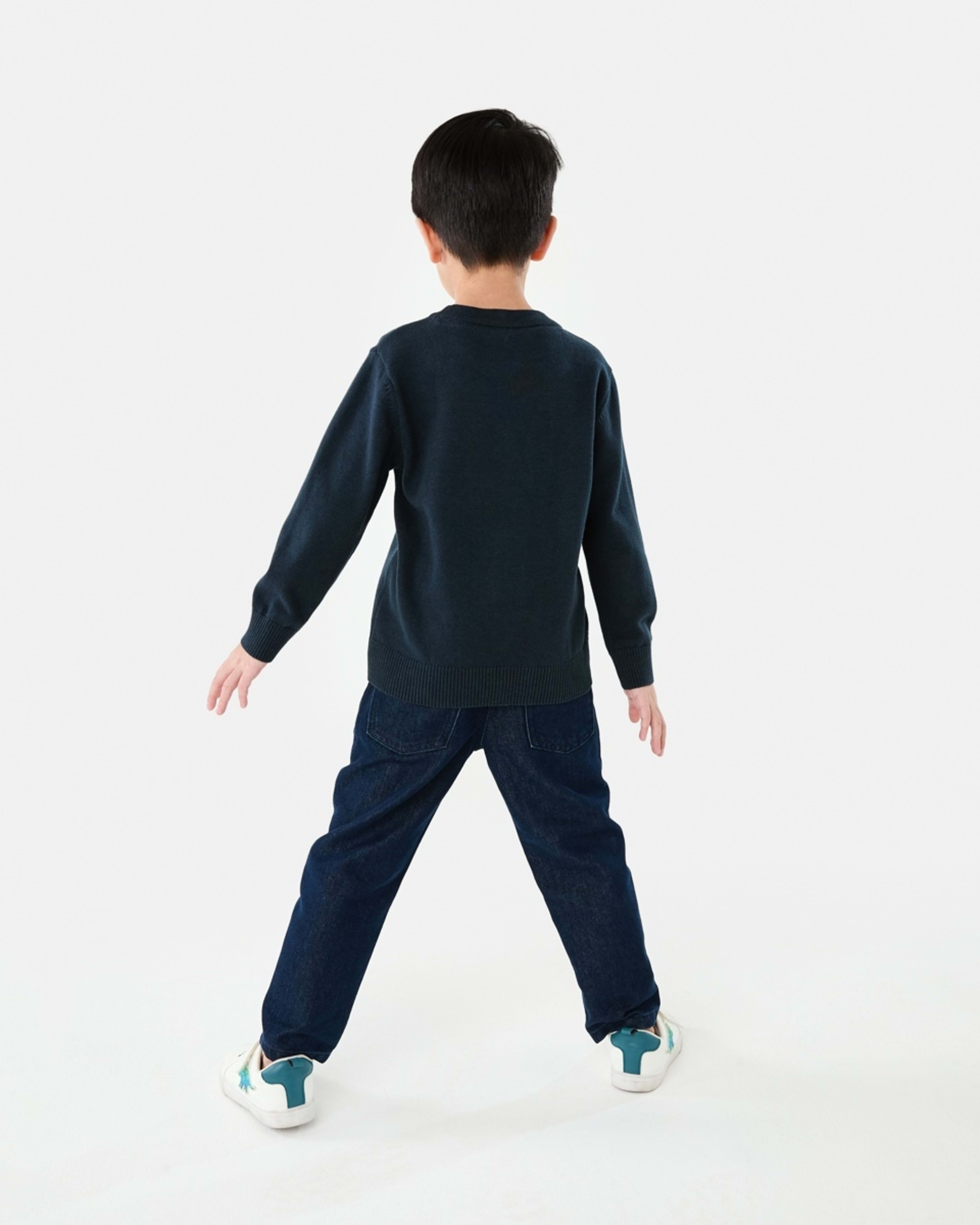 7 Jacquard Crew Neck Top Blue Dino, 7 of 9