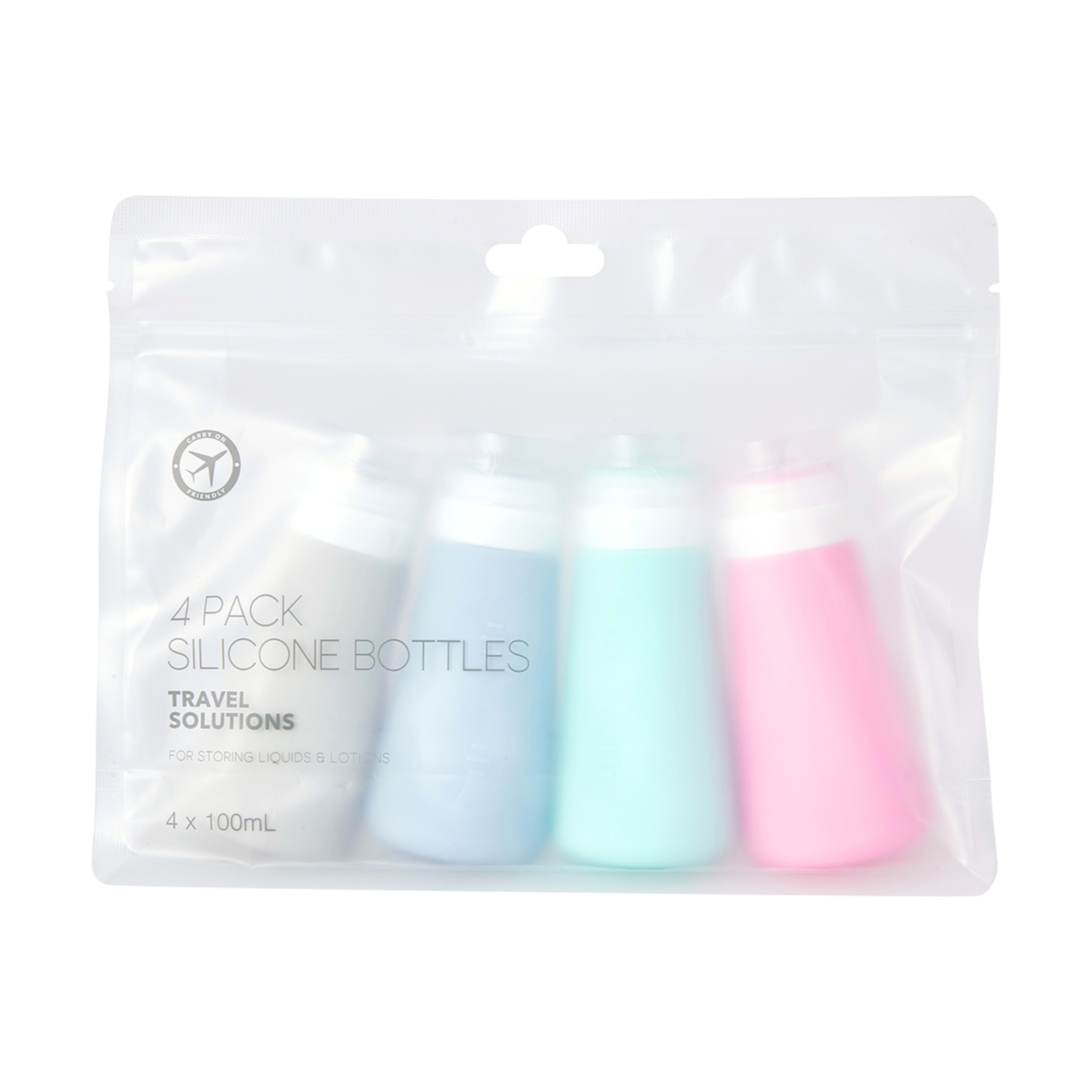 4 Pack Travel Solutions Silicone Bottles Kmart