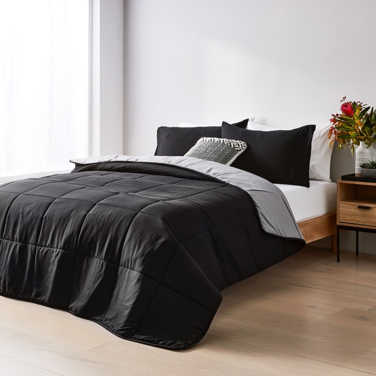 Reversible Comforter Set - Queen Bed, Black - Kmart