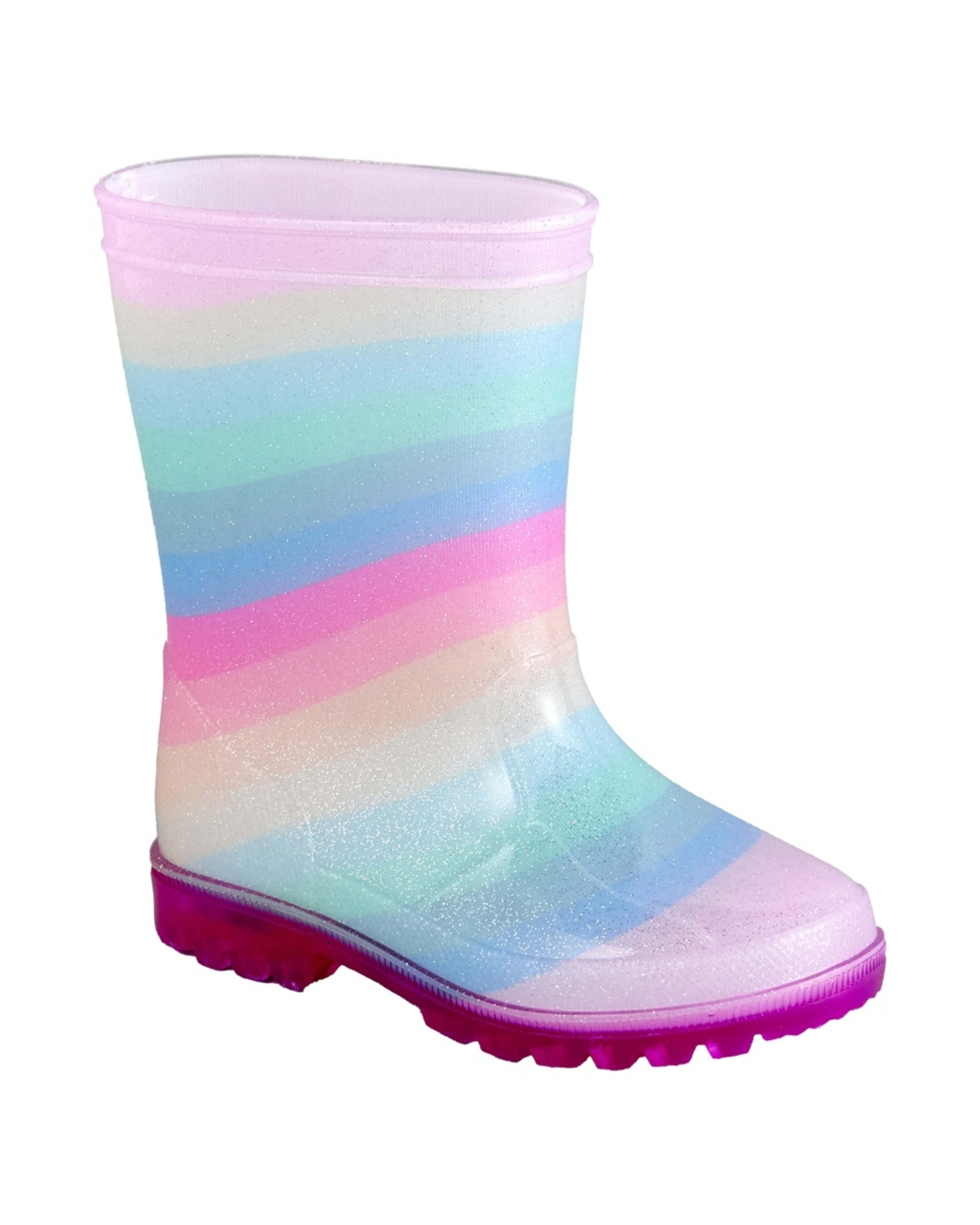 1 Junior Light Up Rainboots Rainbow Ombre, 1 of 6