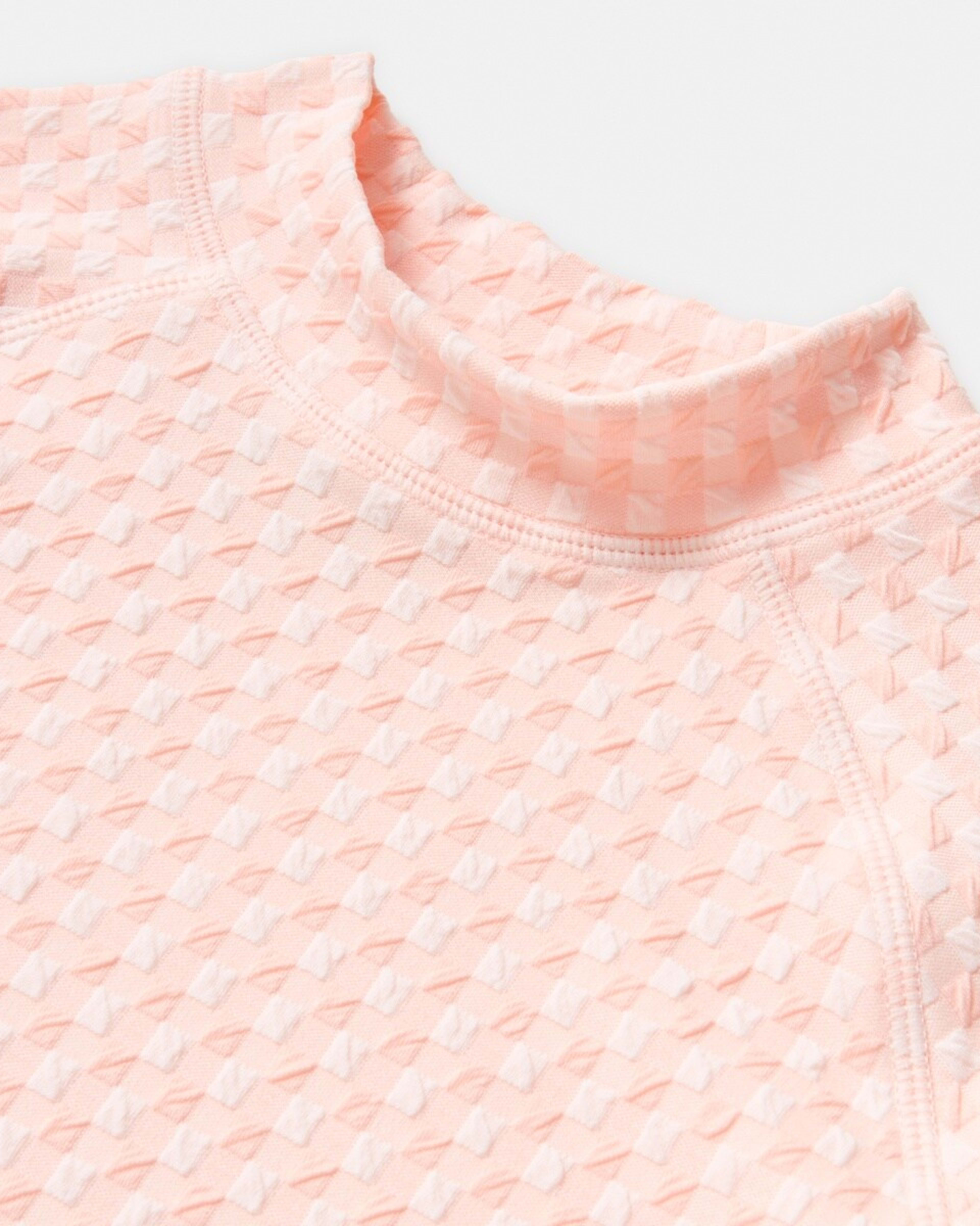 8 2 Piece Long Sleeve Rash Swim Set GINGHAM PEACH, 8 of 9