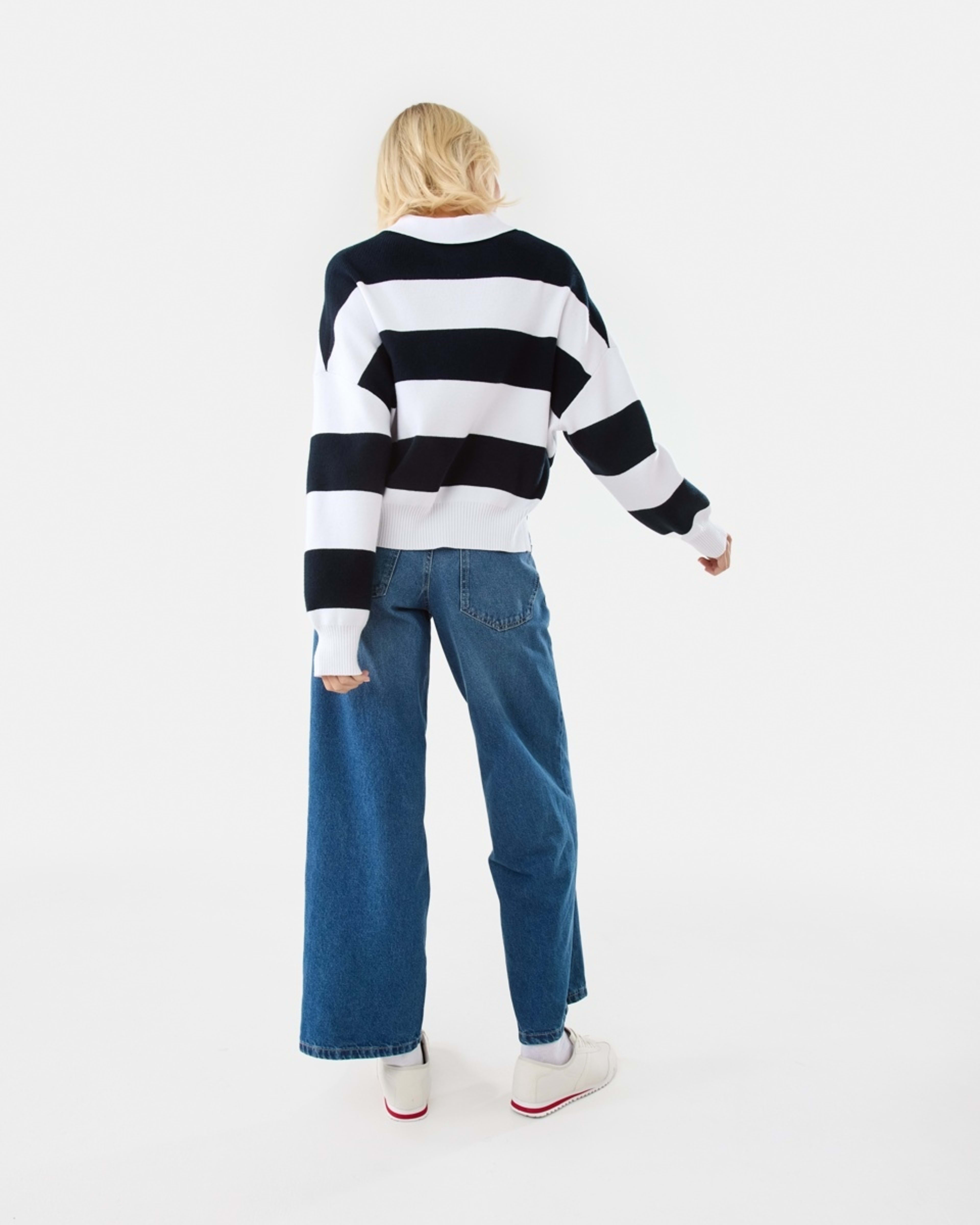 4 Polo Stripe Jumper Navy Strp, 4 of 7