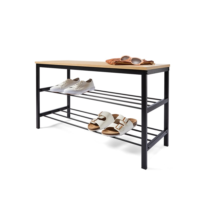 Black Shoe Storage Bench Kmart
