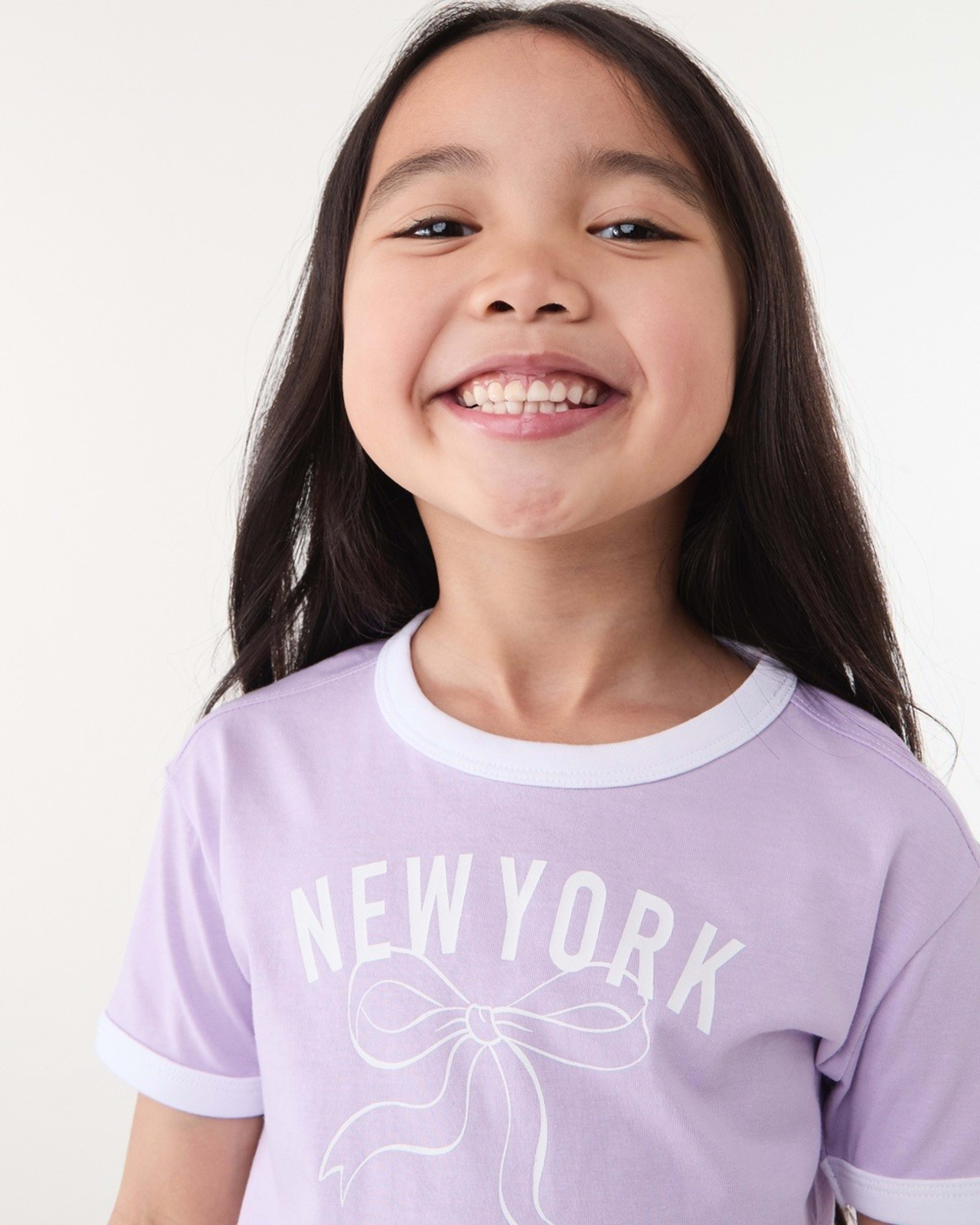 3 Ringer T-shirt NEW YORK BOW PASTEL LILAC, 3 of 6