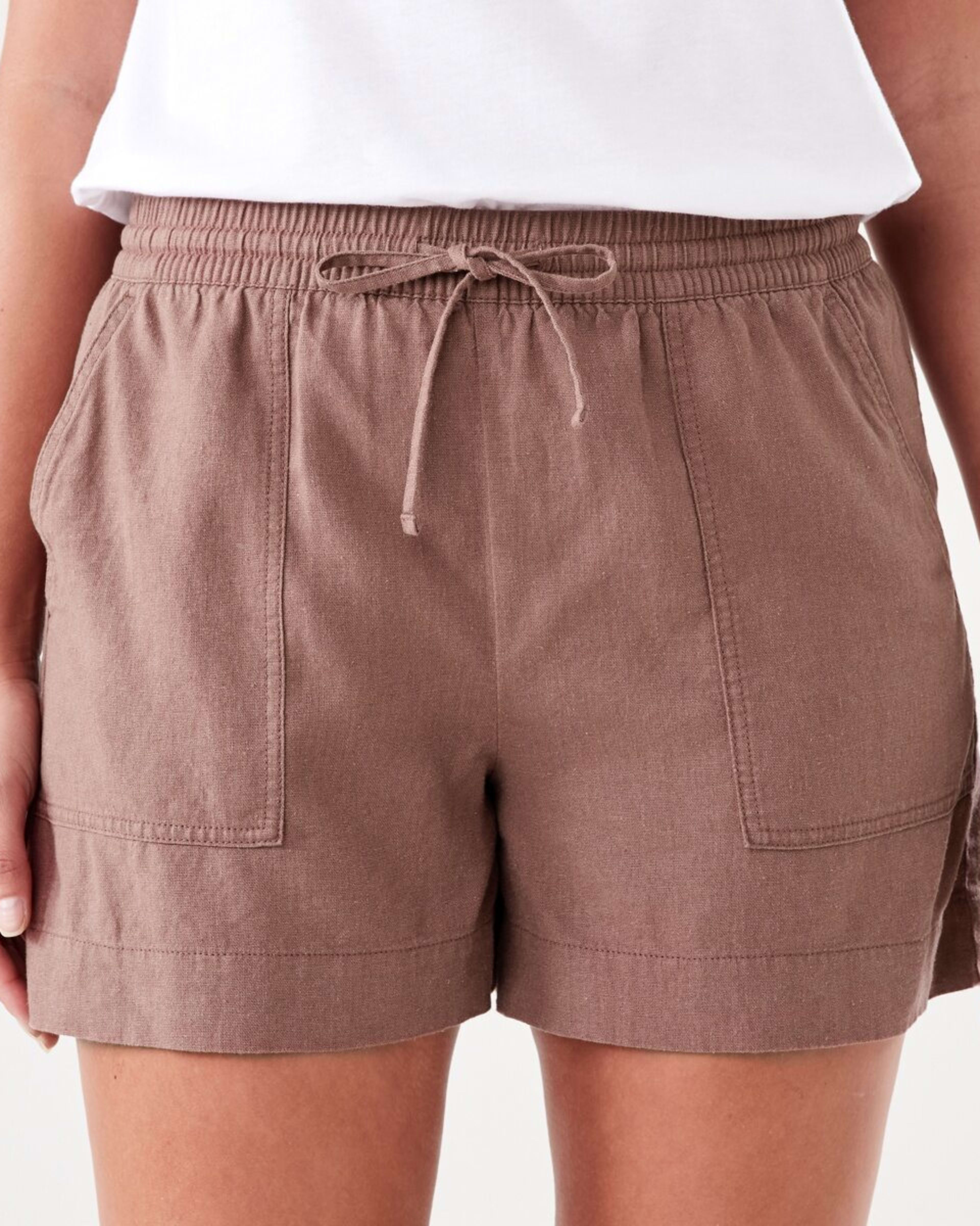 1 Linen Blend Patch Pocket Shorts FAWN TAUPE, 1 of 6