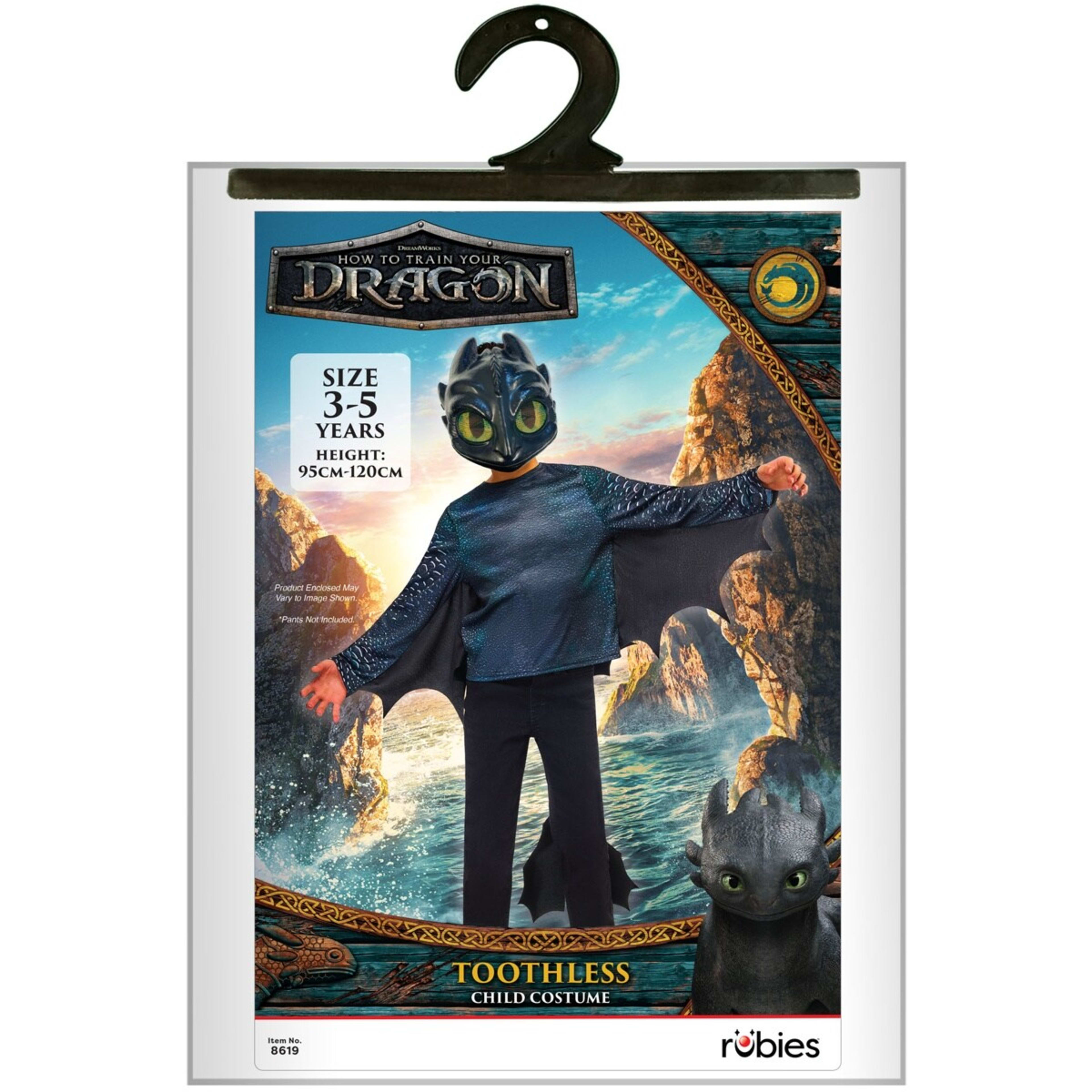 2 DreamWorks How to Train Your Dragon Toothless Child Costume - Ages 3-5, 2 of 2