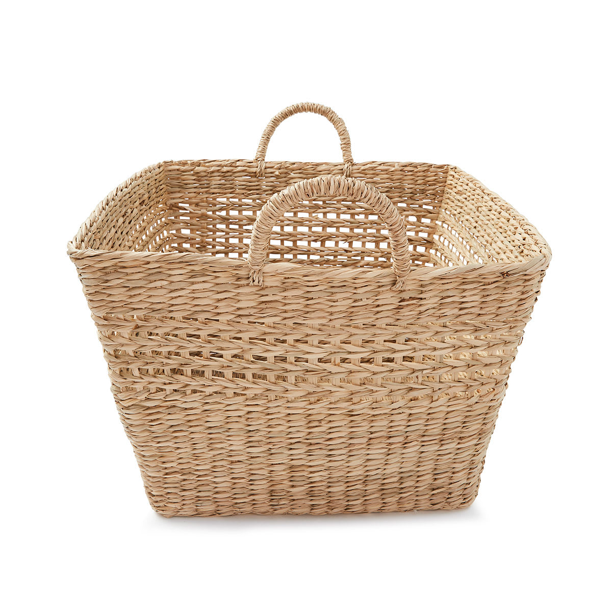 Square Seagrass Woven Basket Natural Kmart NZ