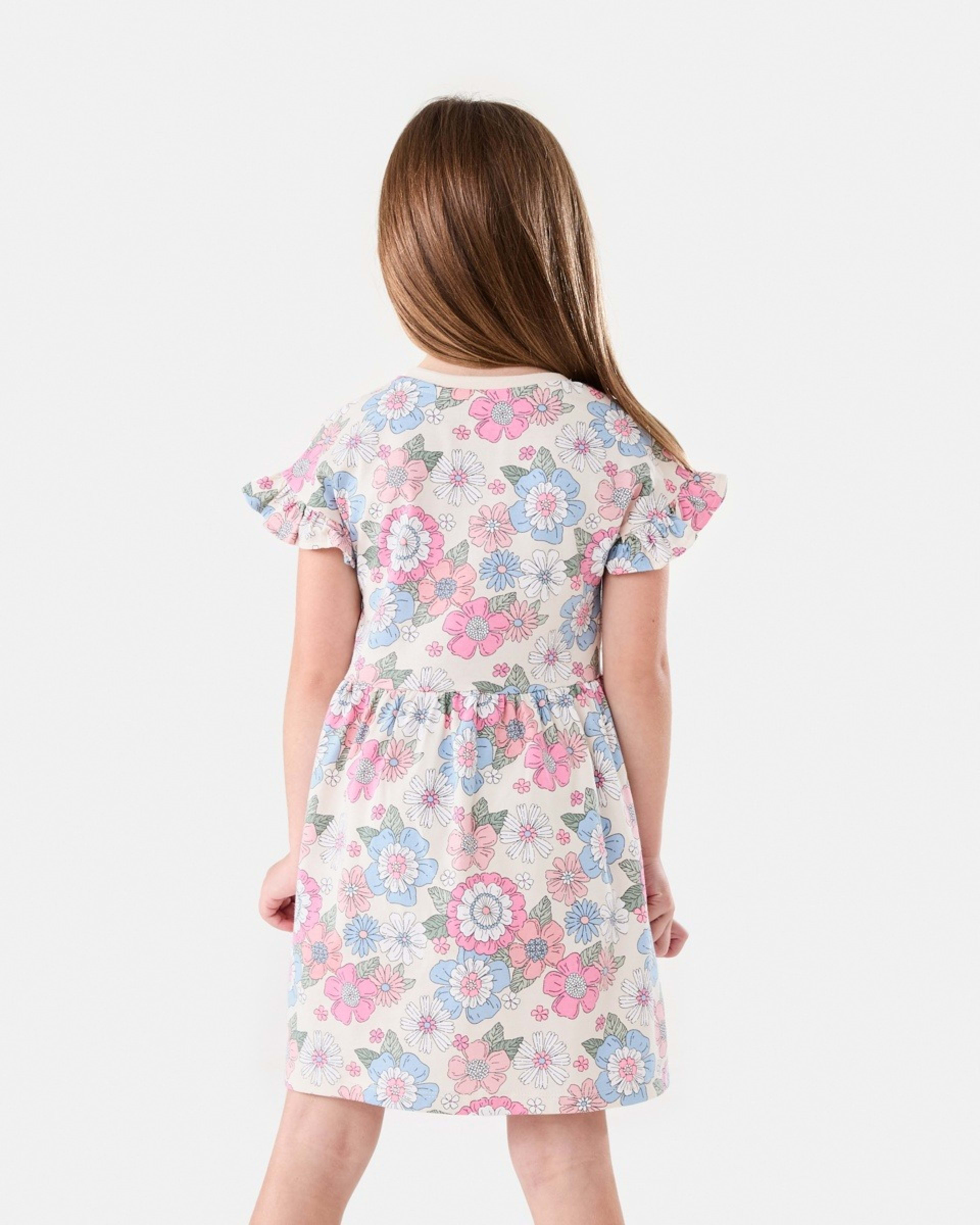 2 Jersey Dress RETRO BLOOMS CHALK, 2 of 7