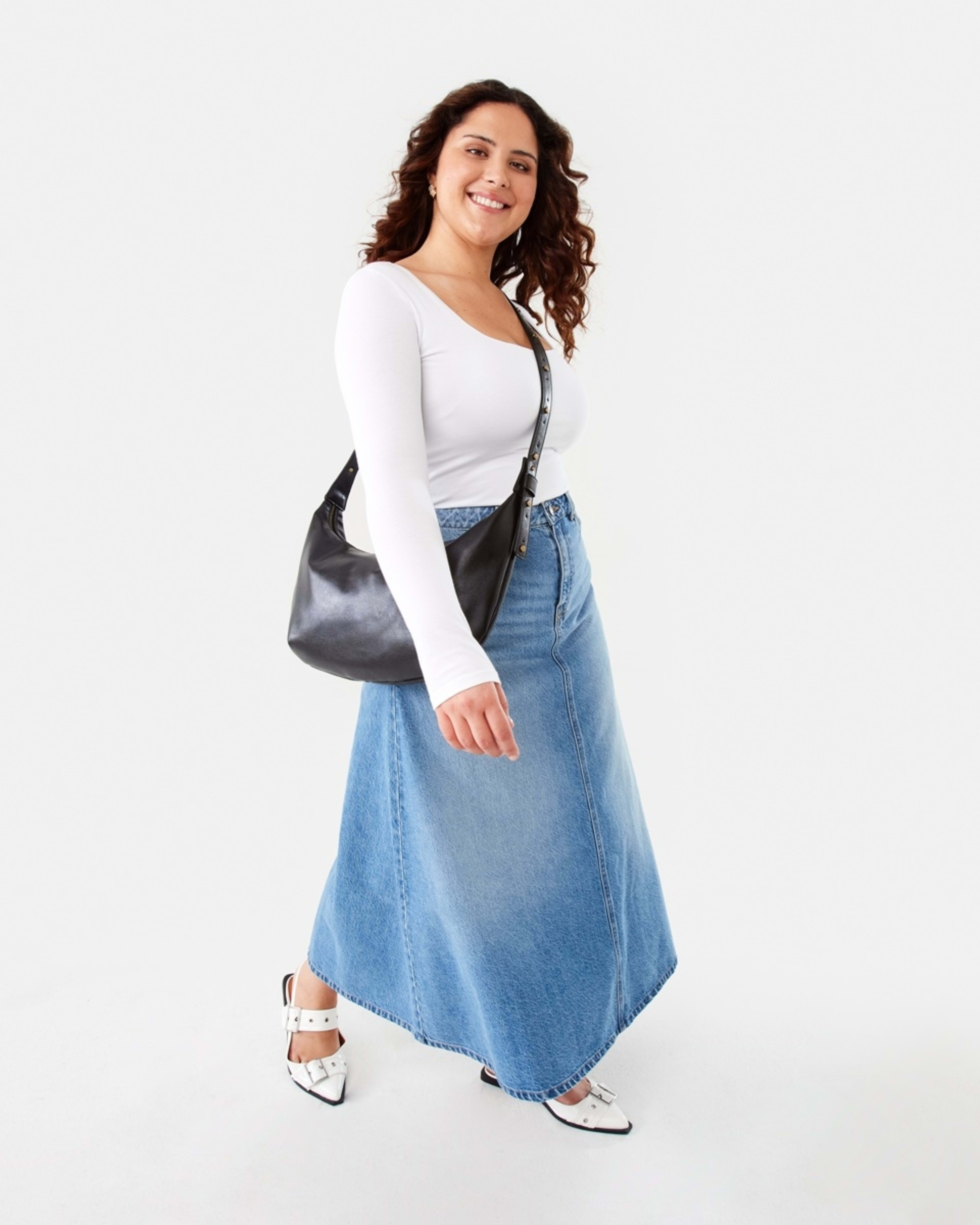 8 Long Sleeve Square Neck Top White, 8 of 9