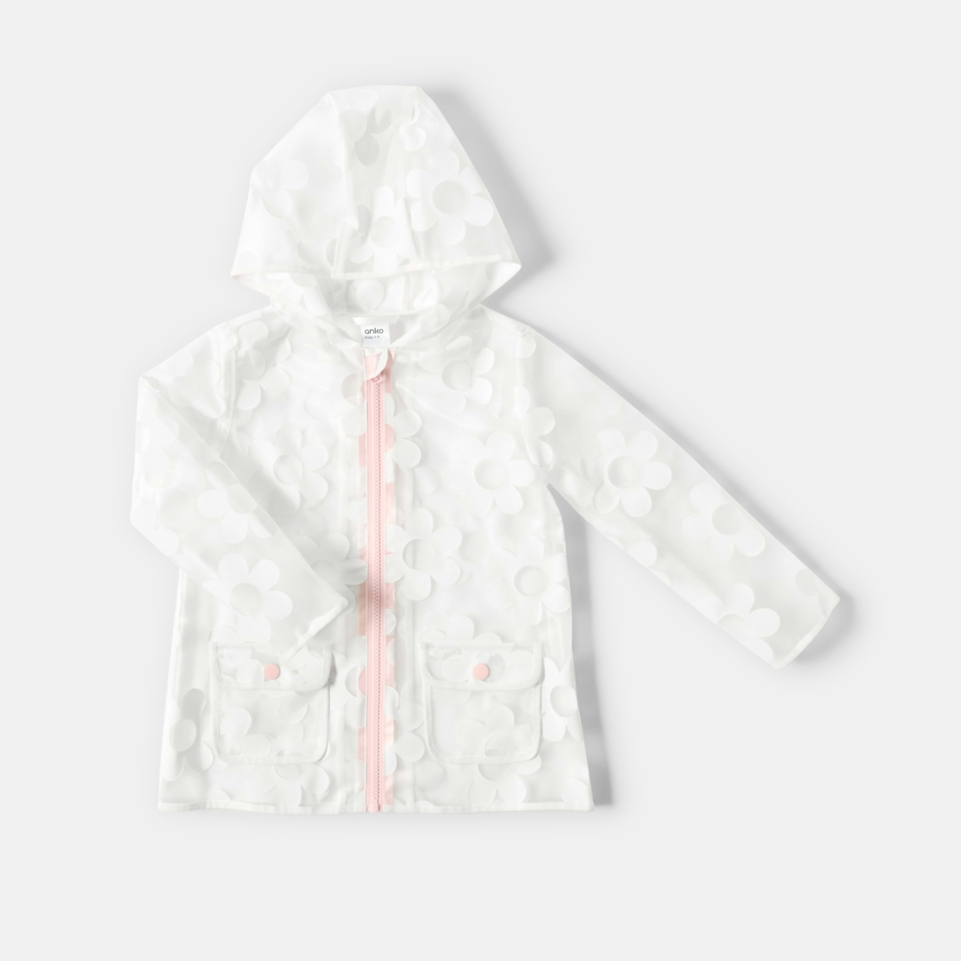 9 Print Rain Jacket Cocreation Flower White, 9 of 10