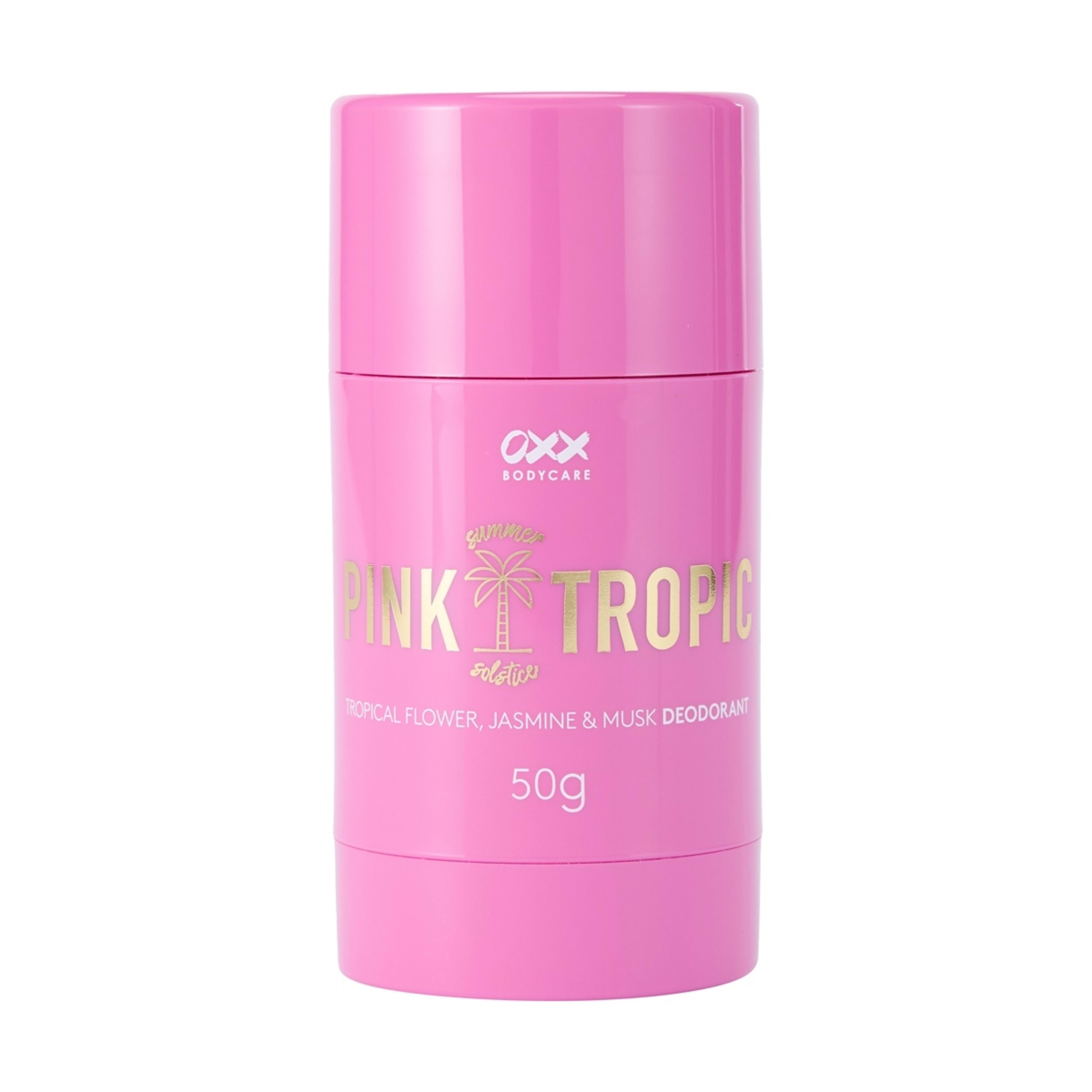 1 OXX Bodycare Pink Tropic Summer Solstice Deodorant 50g - Tropical Flower, Jasmine and Musk Scent