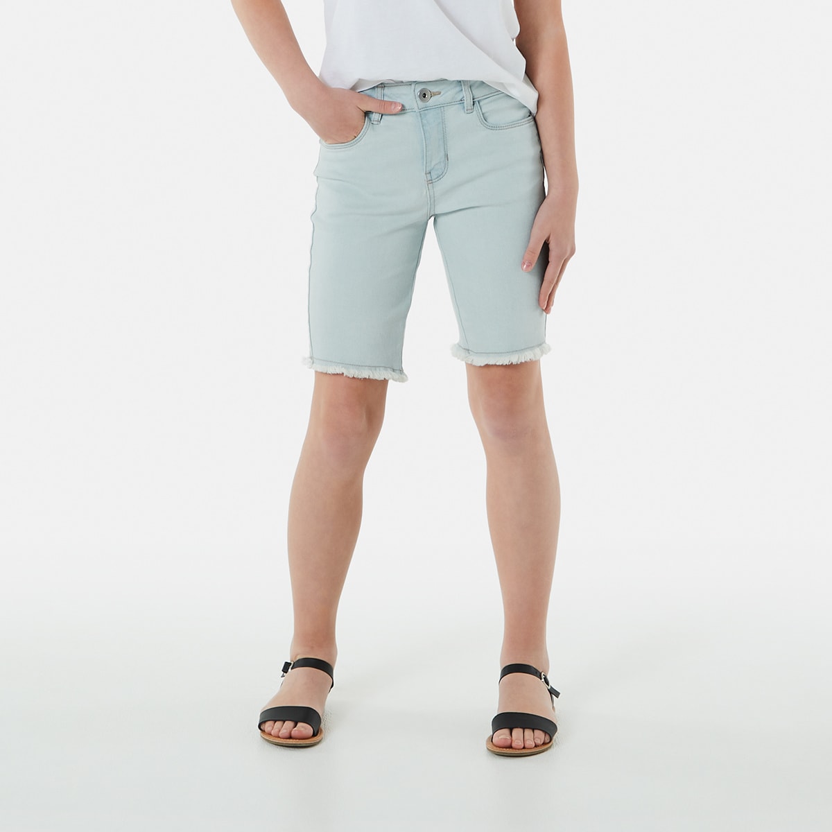 Longline Denim Shorts