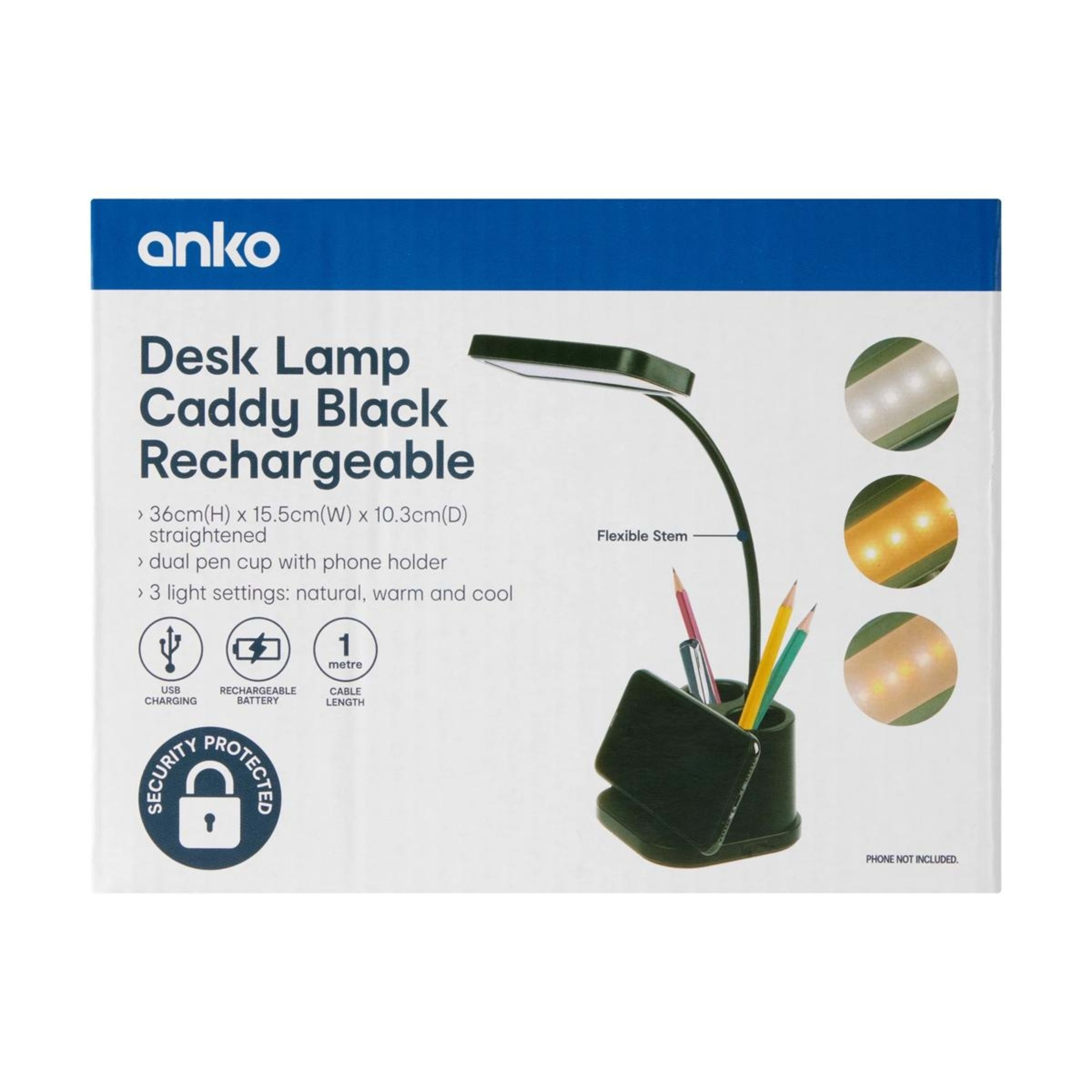 6 Rechargeable Desk Lamp Caddy - Black, 6 of 6