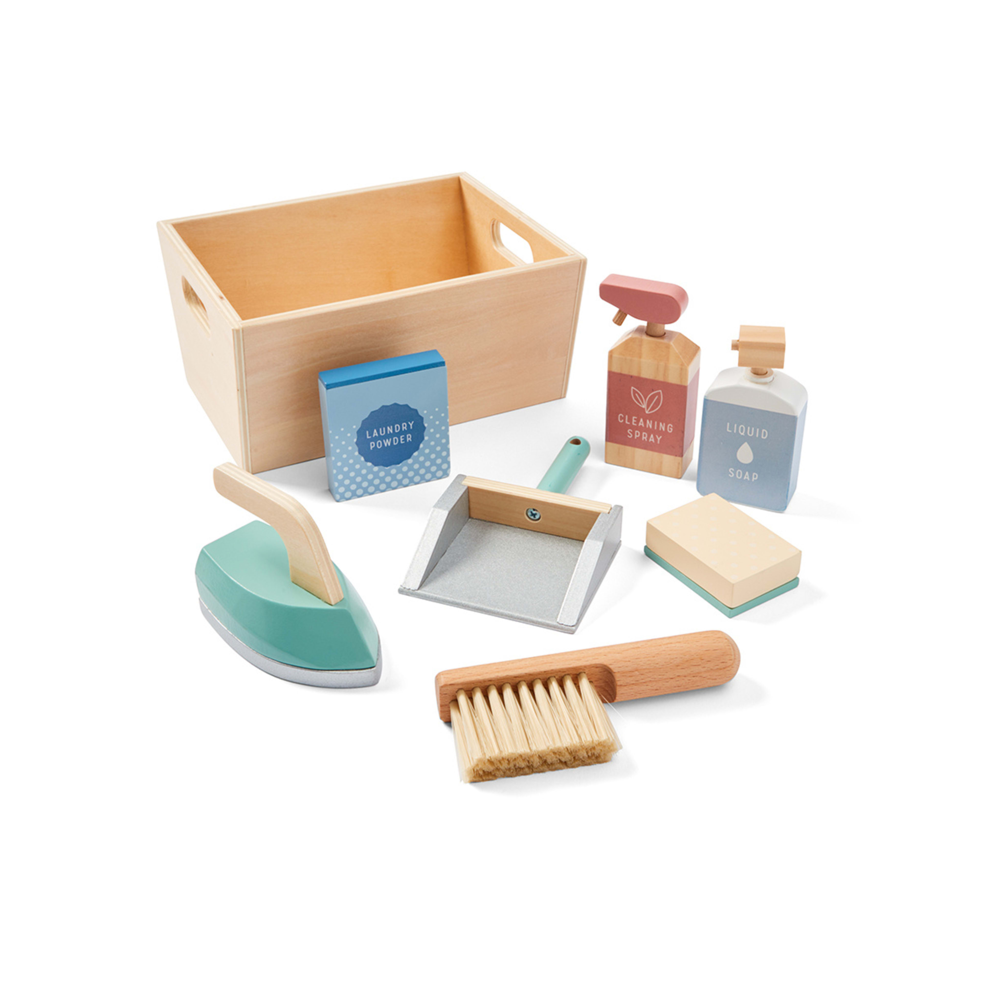 8 Piece Wooden Cleaning Playset Kmart