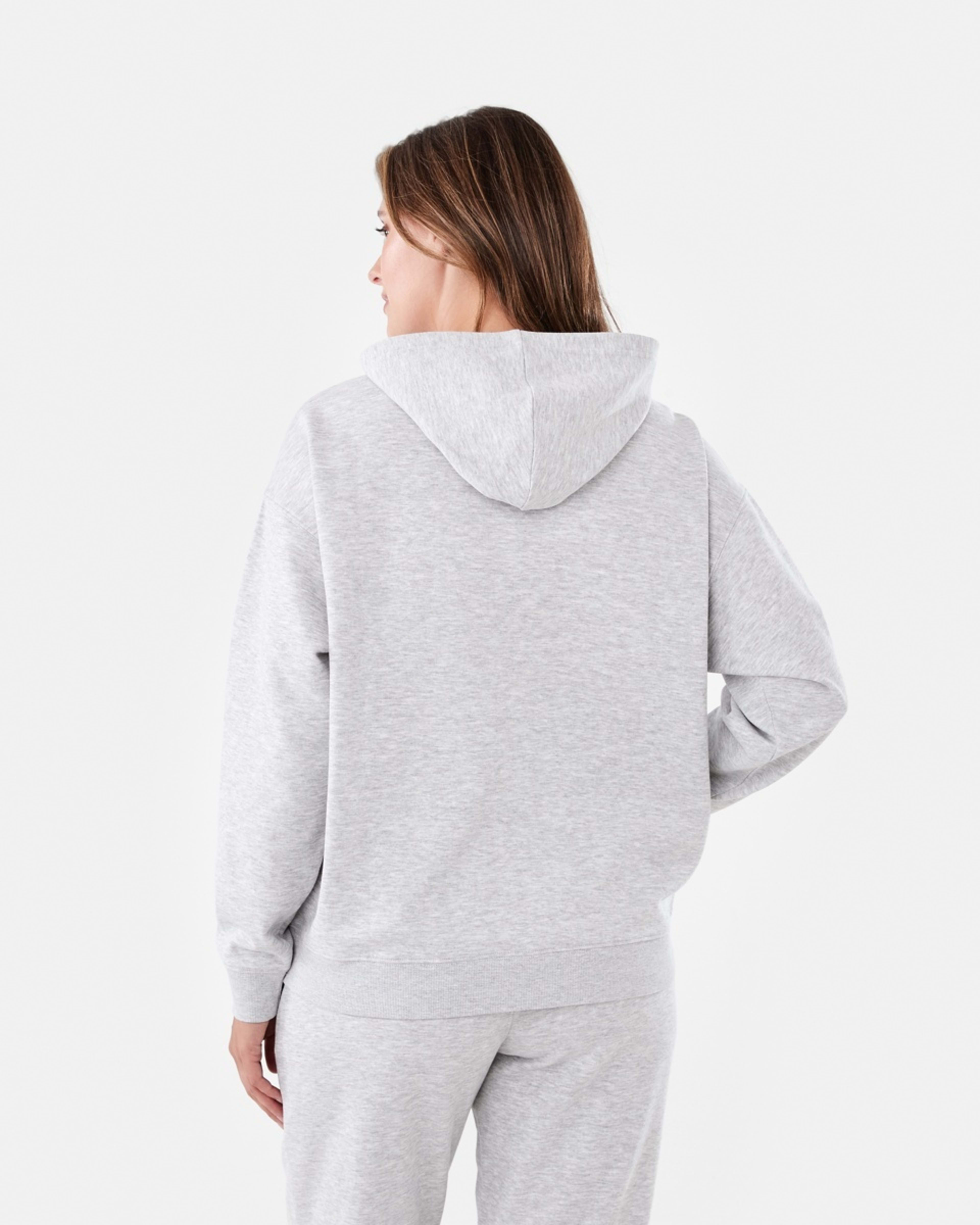 3 Active Womens Core Pop Over Hoodie Soft Grey Marle, 3 of 6