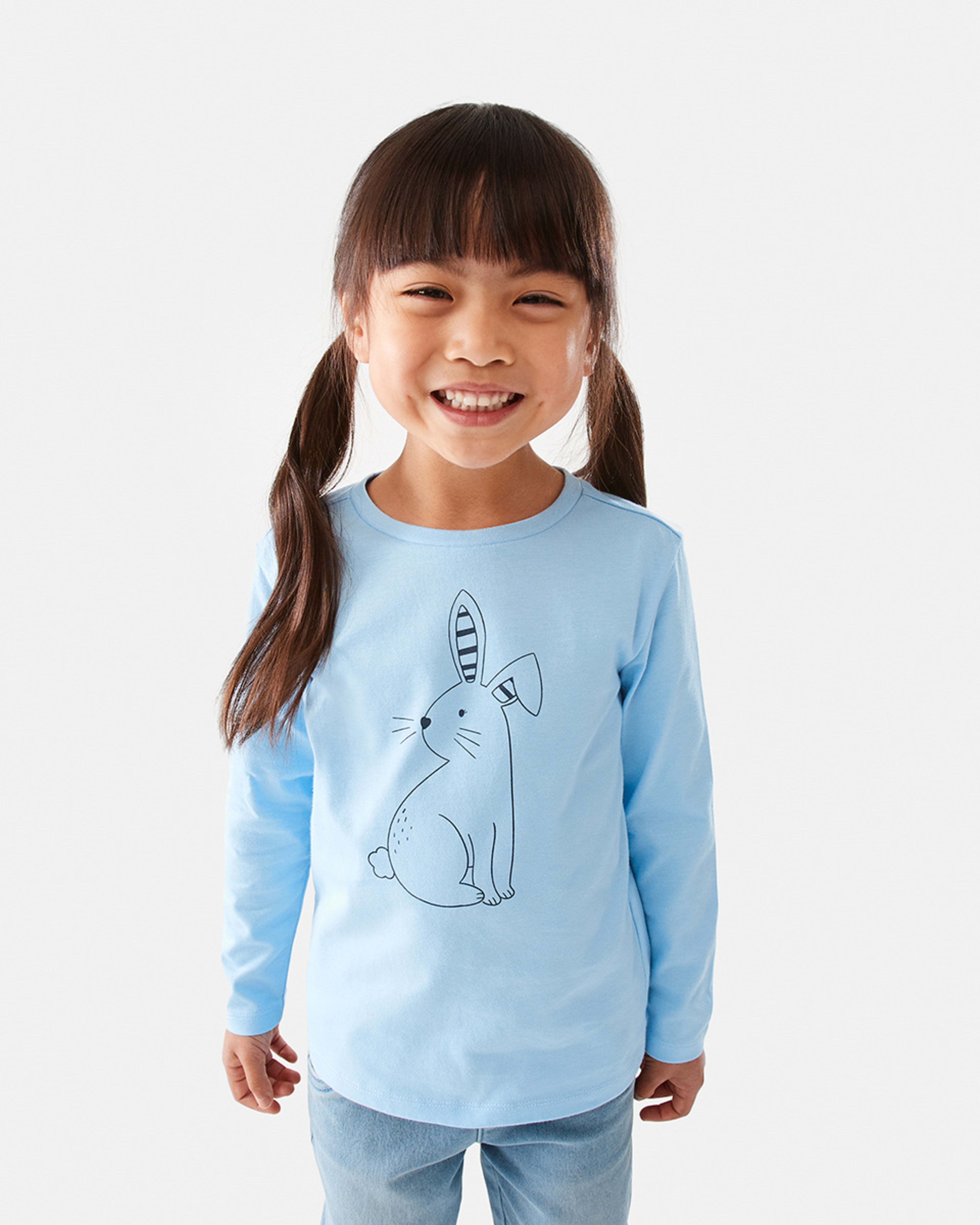 1 Long Sleeve Print T-shirt Bunny, 1 of 8