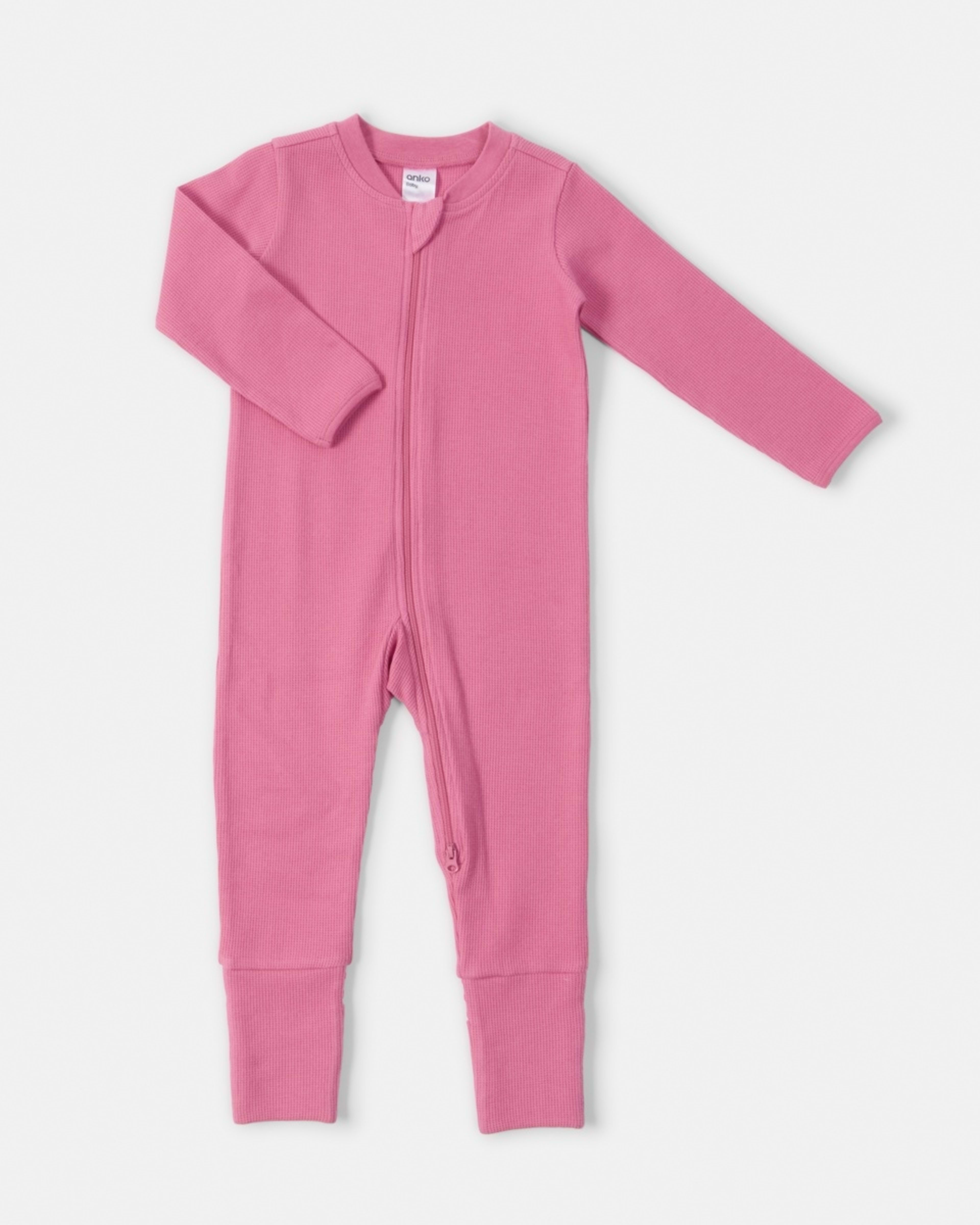 1 Waffle Coverall Candied Rose Pink, 1 of 3