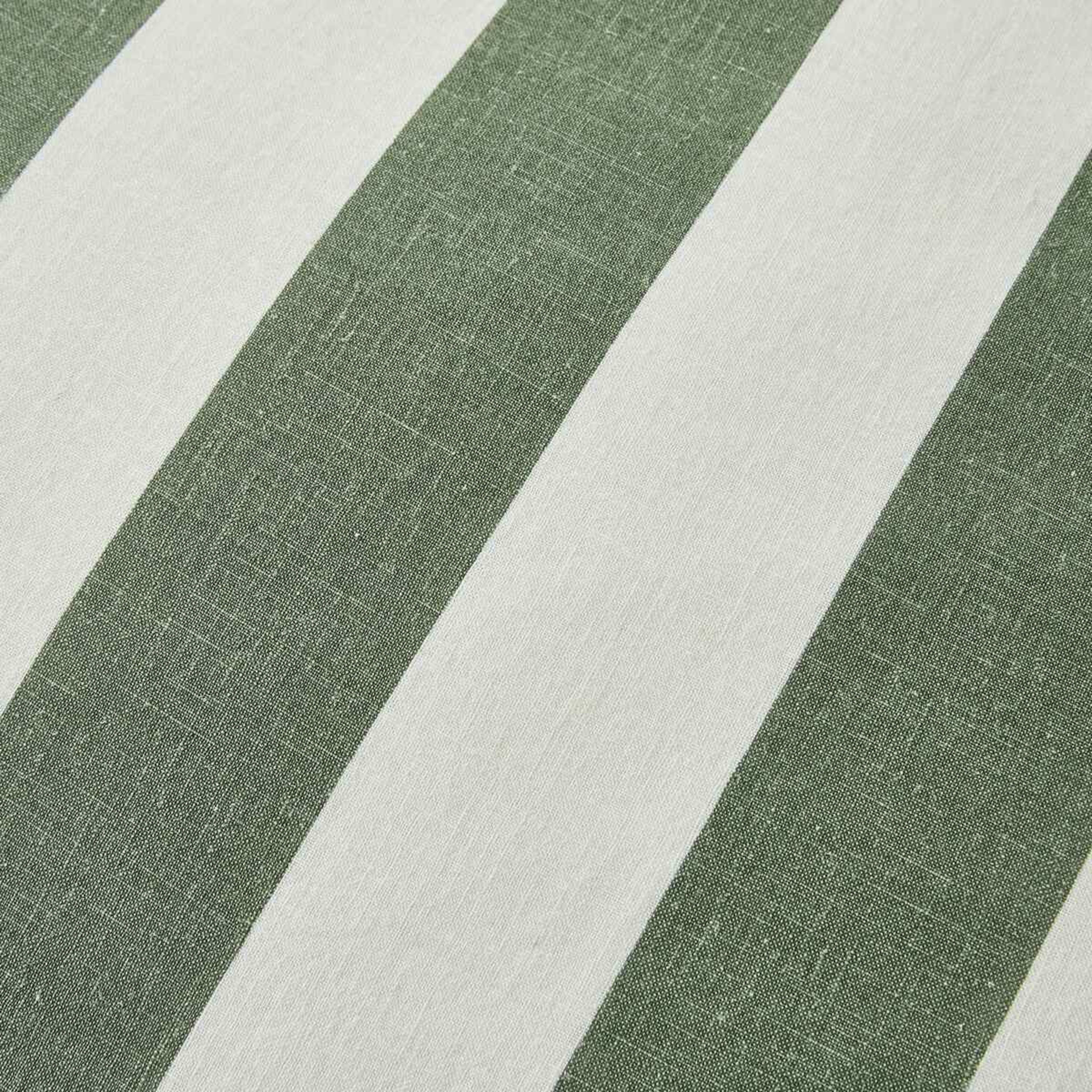 4 Stripe Linen Cotton Quilt Cover Set - Super King Bed, Forest, 4 of 8