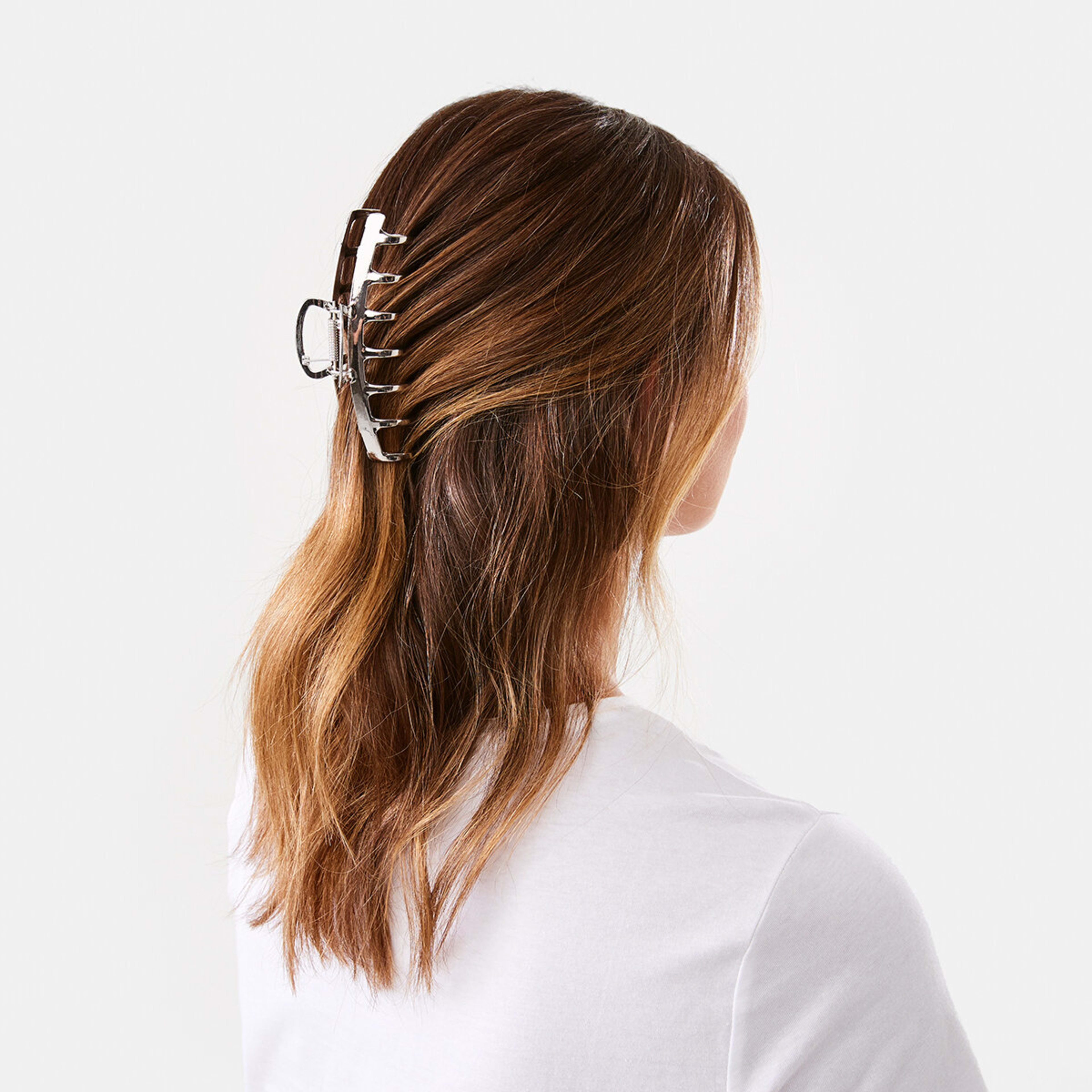 6 2 Pack Gold Tone and Silver Tone Barrel Claw Hair Clips, 6 of 7