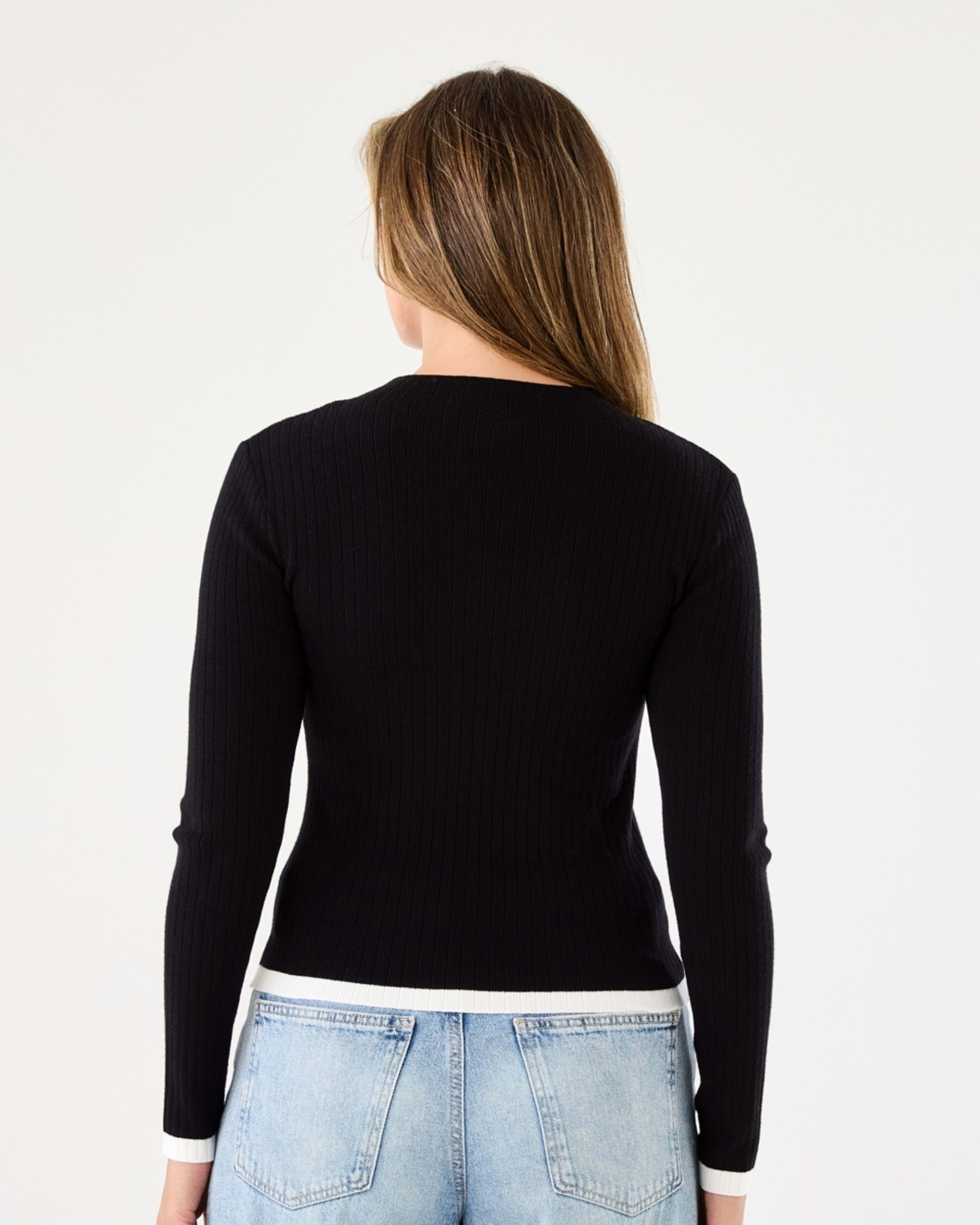 3 Long Sleeve Mock Neck Top Black, 3 of 5