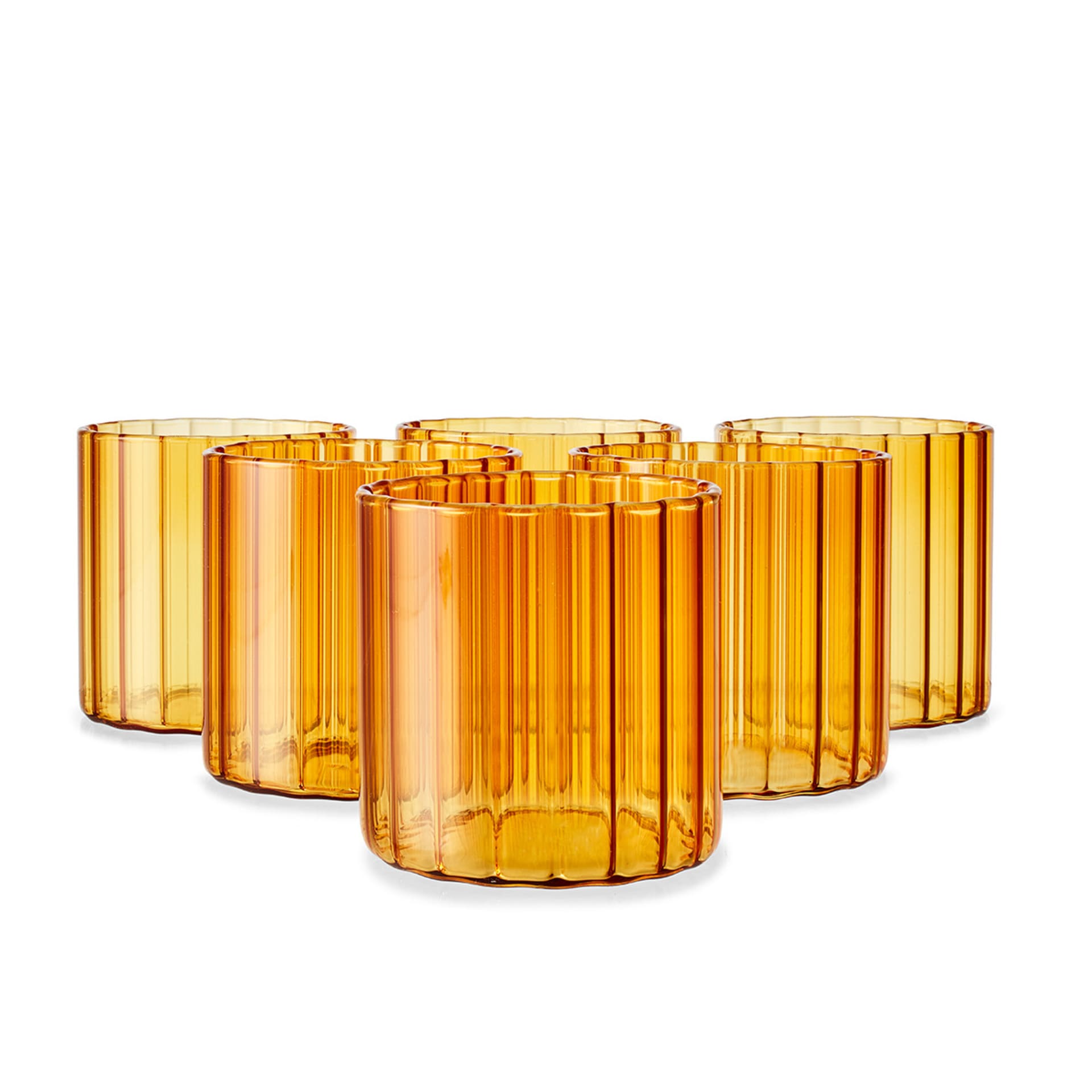 6 Amber Wavy Tumblers Kmart