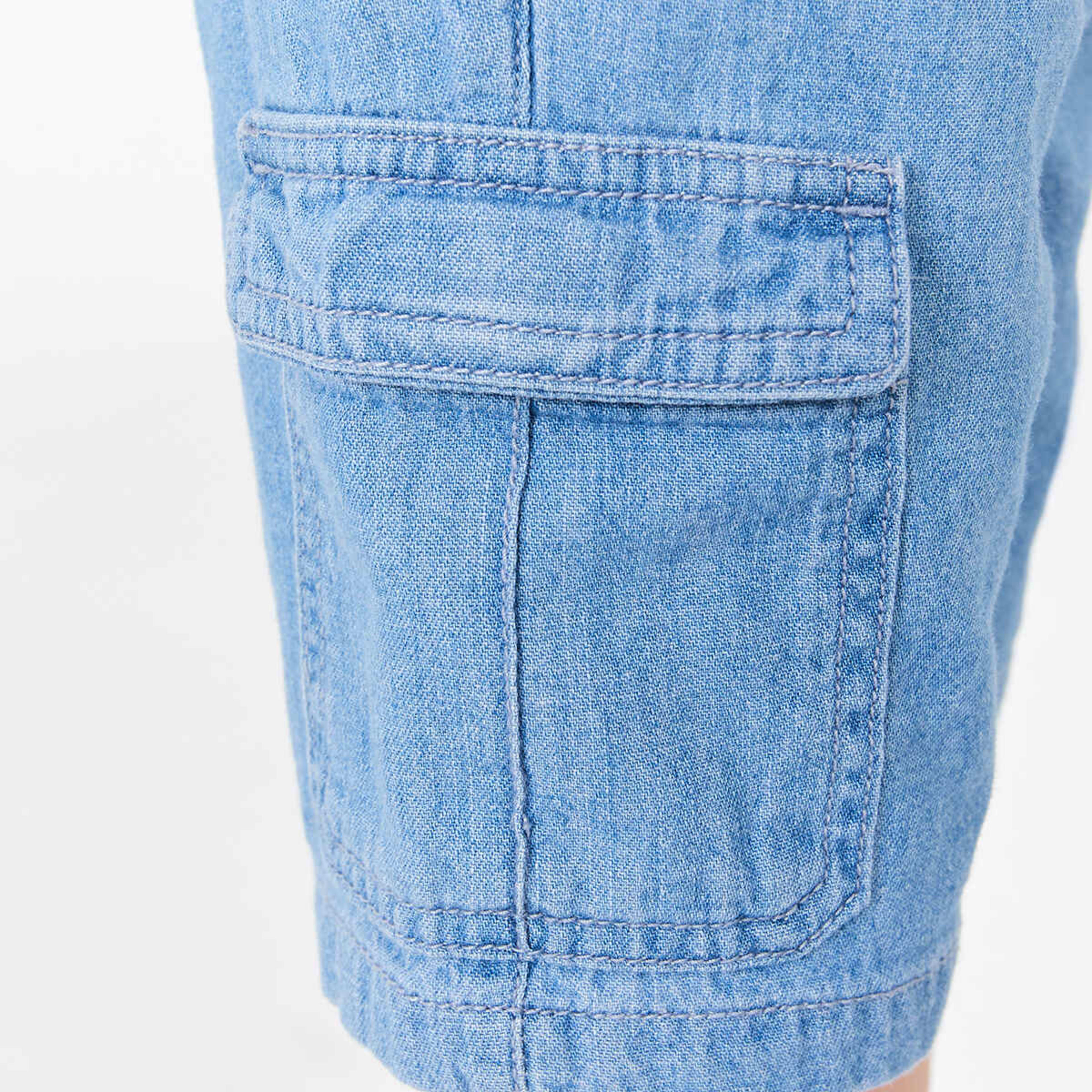 4 Cargo Denim Shorts Light Wash, 4 of 8