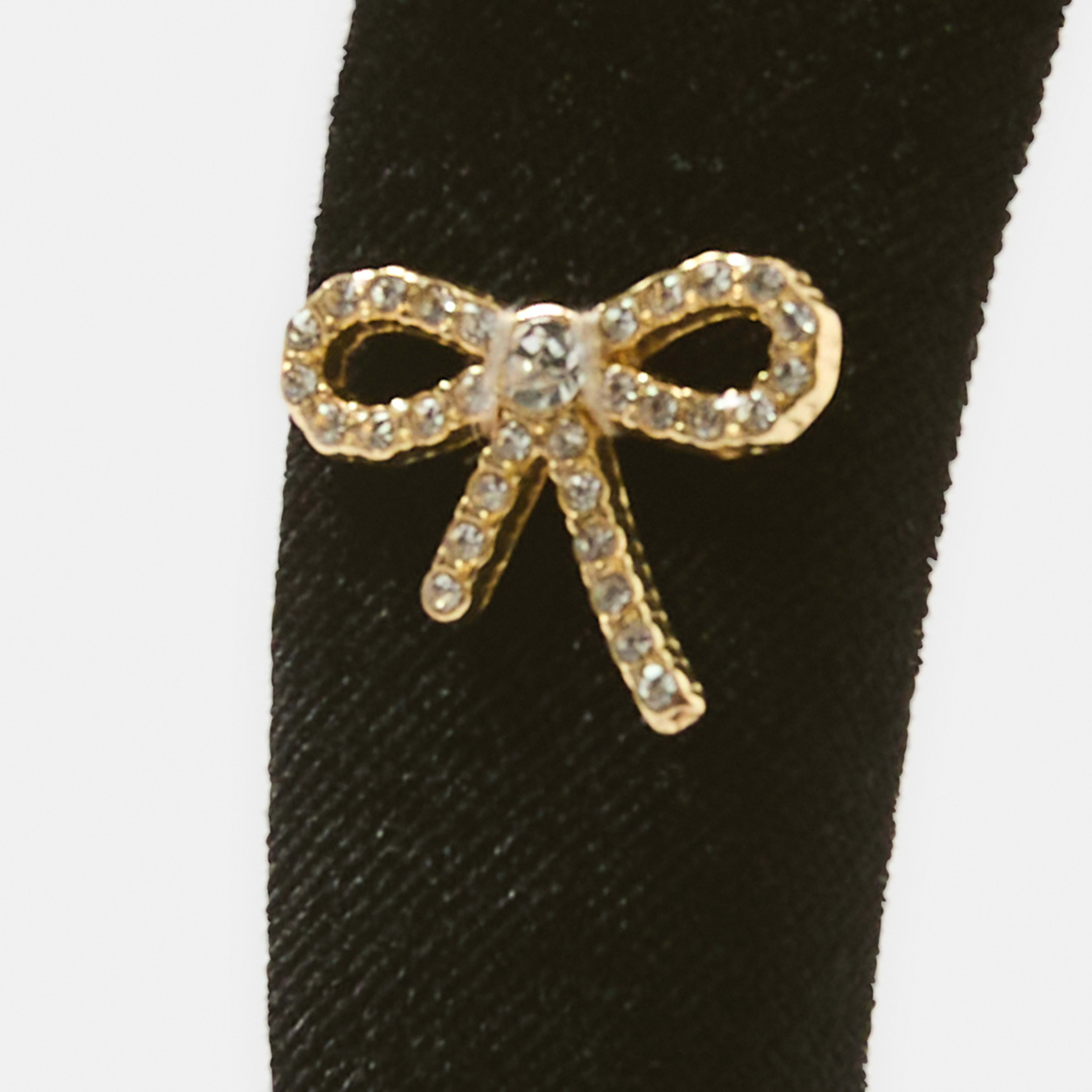 2 Black Diamante Bow Headband Black, 2 of 5