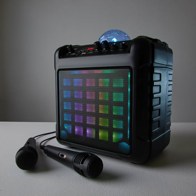 Karaoke Party Speaker with LED and 2 Microphones Kmart