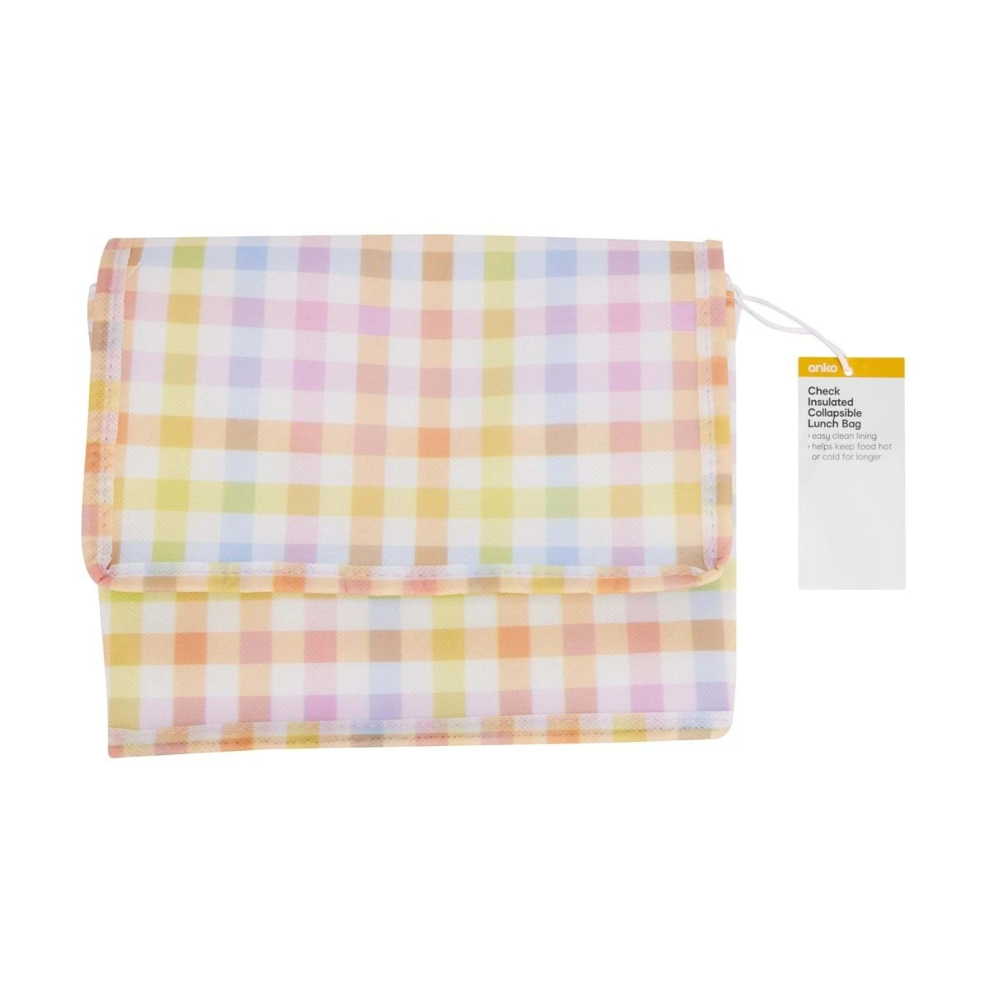6 Check Insulated Collapsible Lunch Bag, 6 of 6