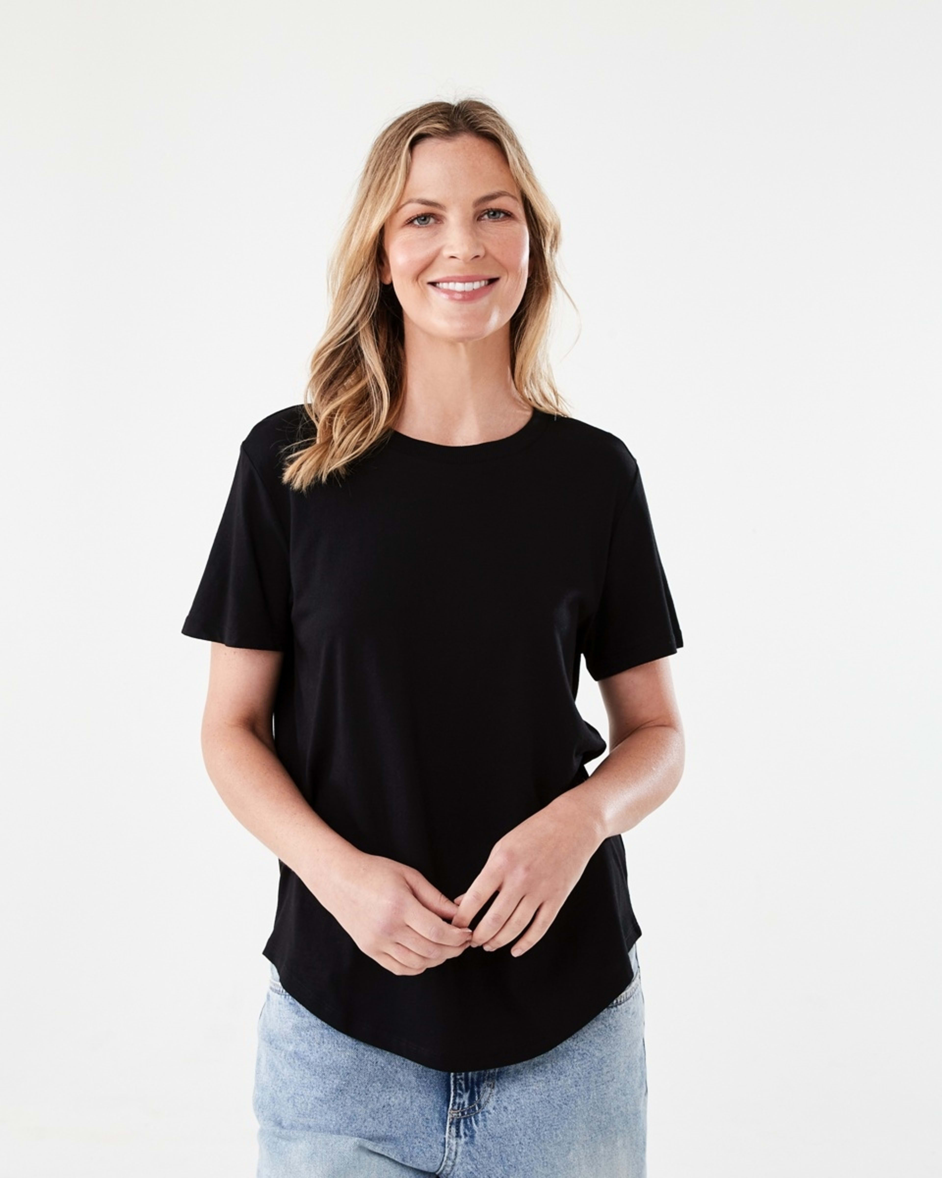 1 Short Sleeve Cotton Modal T-shirt BLACK