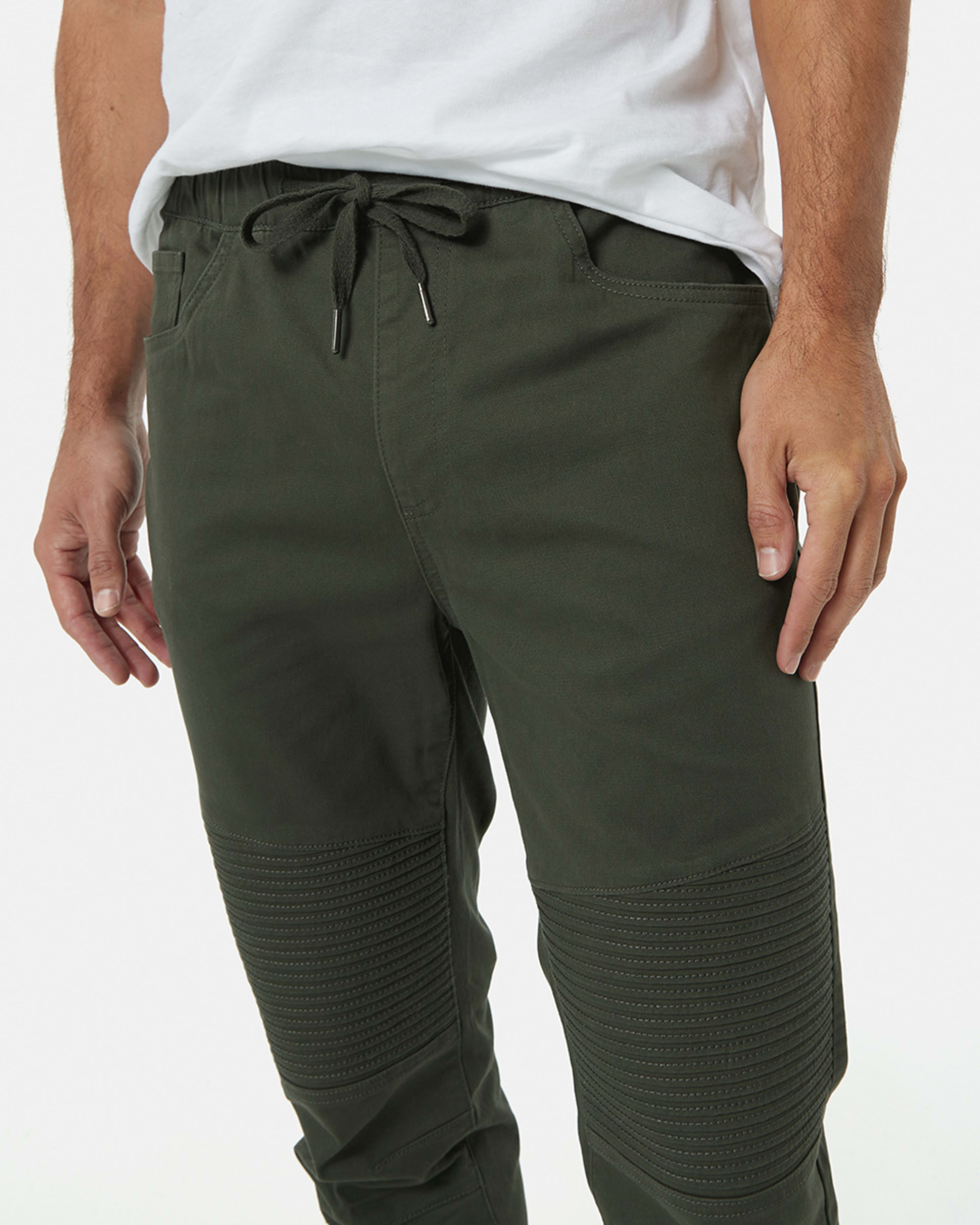4 Elastic Waist Moto Joggers Grn Khaki, 4 of 6