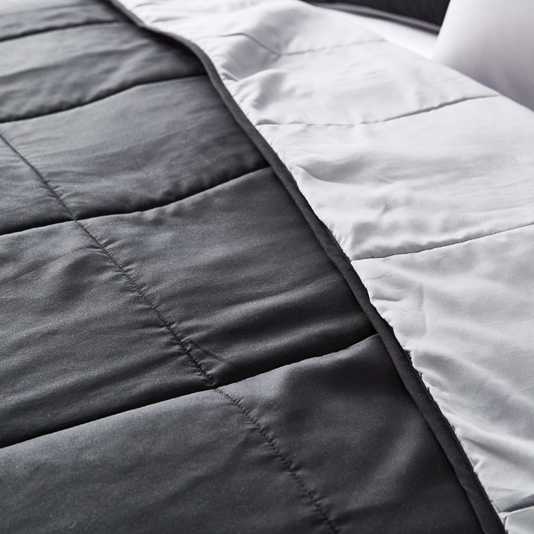 Reversible Comforter Set Queen Bed, Black Kmart