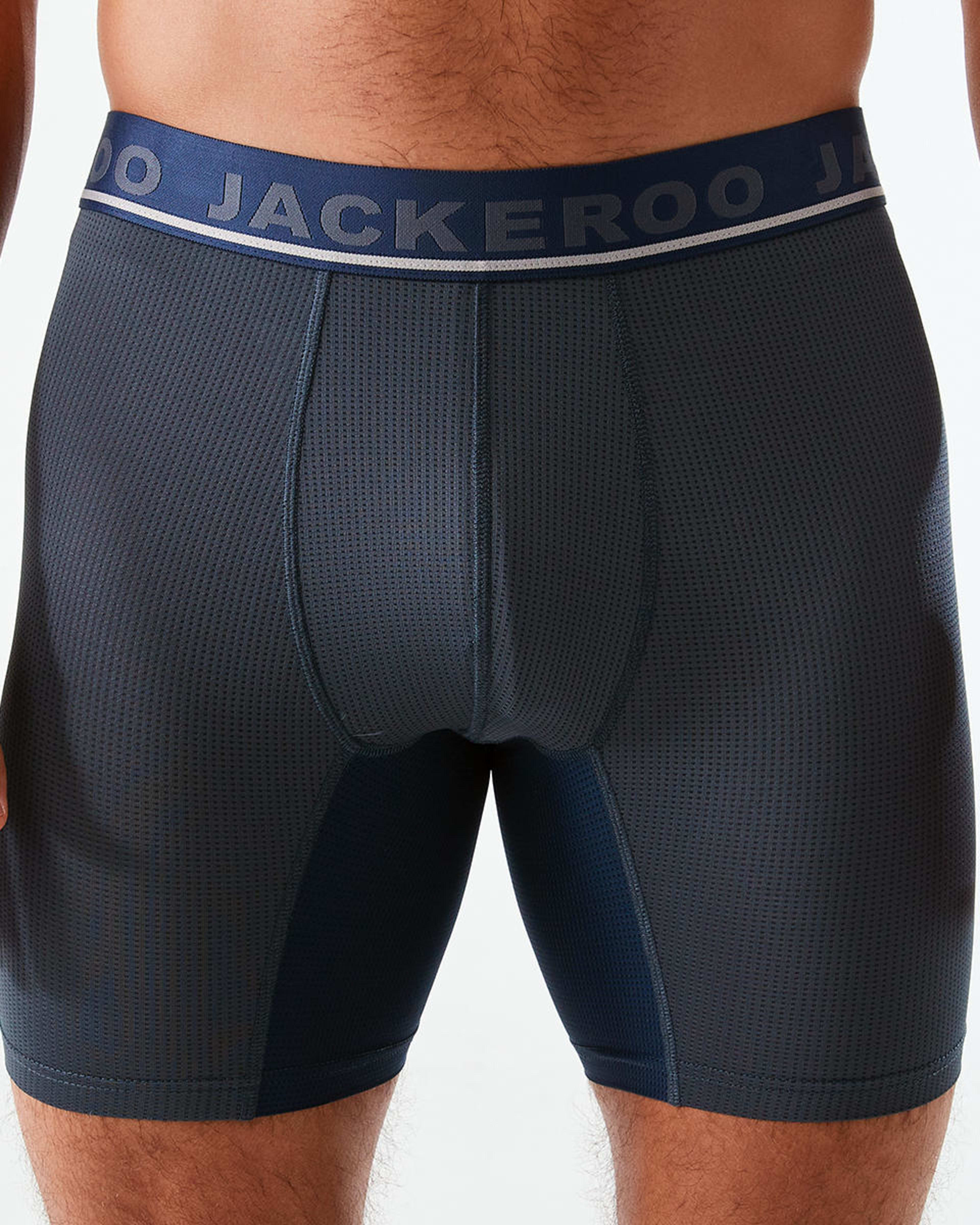 3 3 Pack Jackeroo Mid Length Mesh Trunks NAVY, 3 of 8
