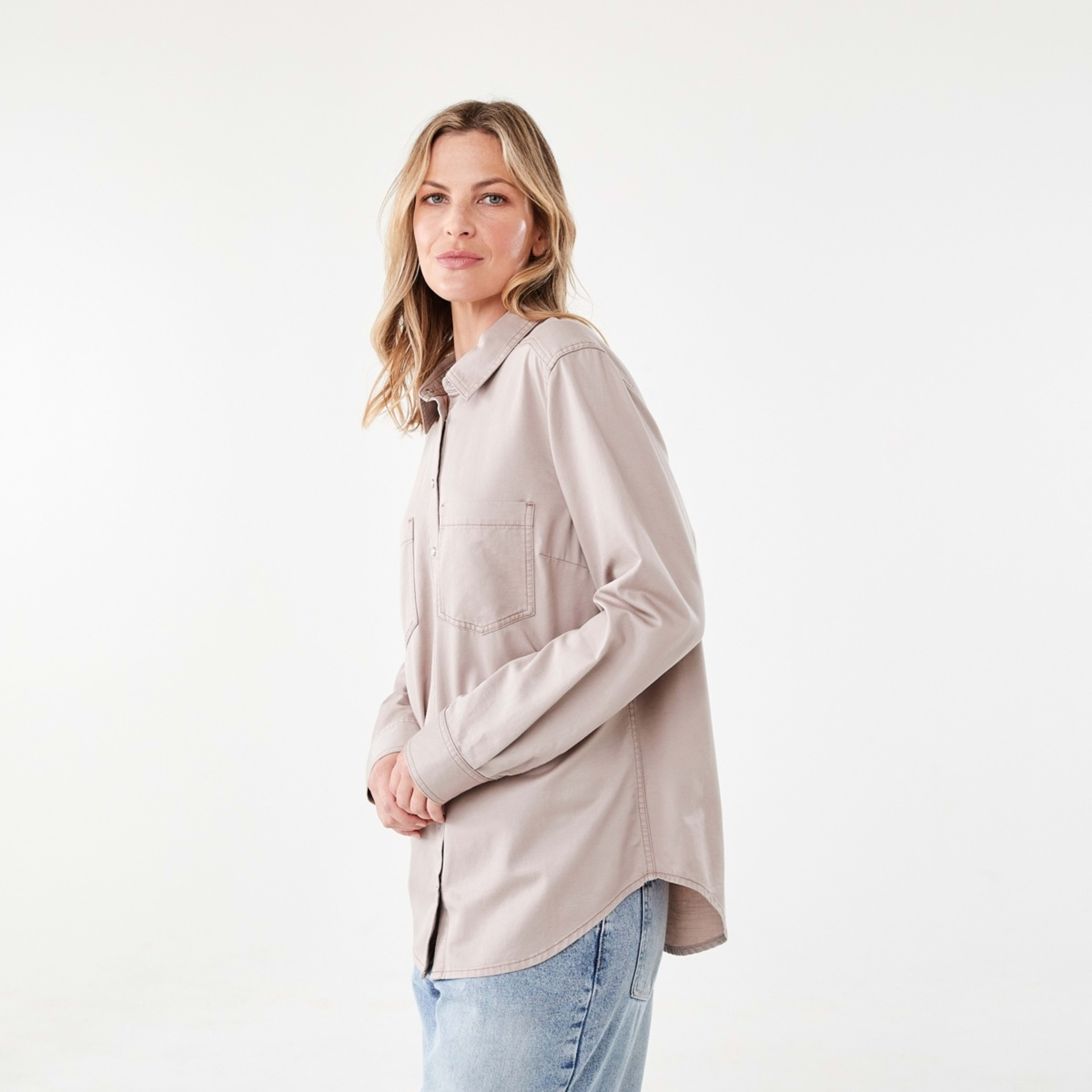 2 Long Sleeve Cotton Slub Shirt Storm Pnk, 2 of 7
